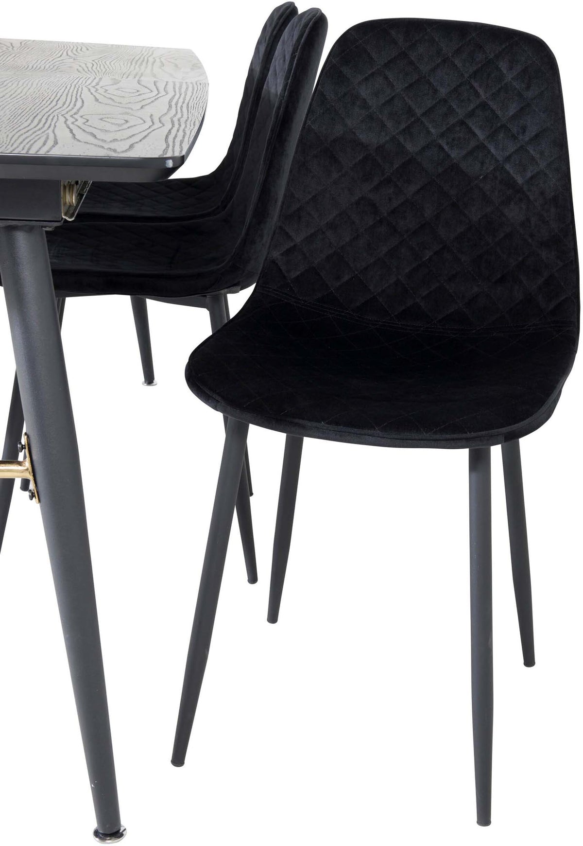Gold Esszimmerset ausziehbar + Polar 180cm/6St. in Schwarz präsentiert im Onlineshop von KAQTU Design AG. Esszimmerset ist von Venture Home