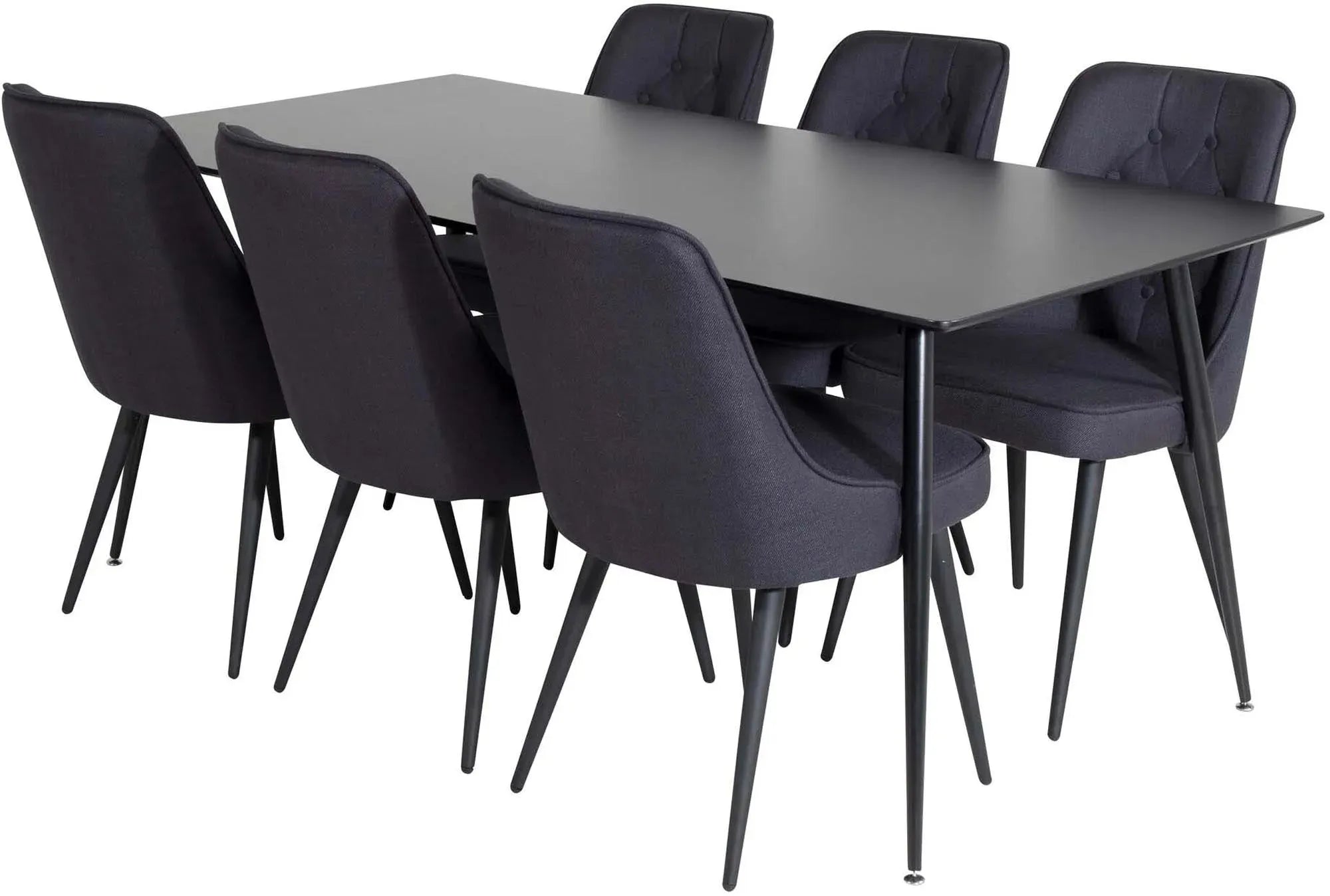 Silar Esszimmerset: 180cm Tisch & 6 Velvet Deluxe Stühle von Venture.