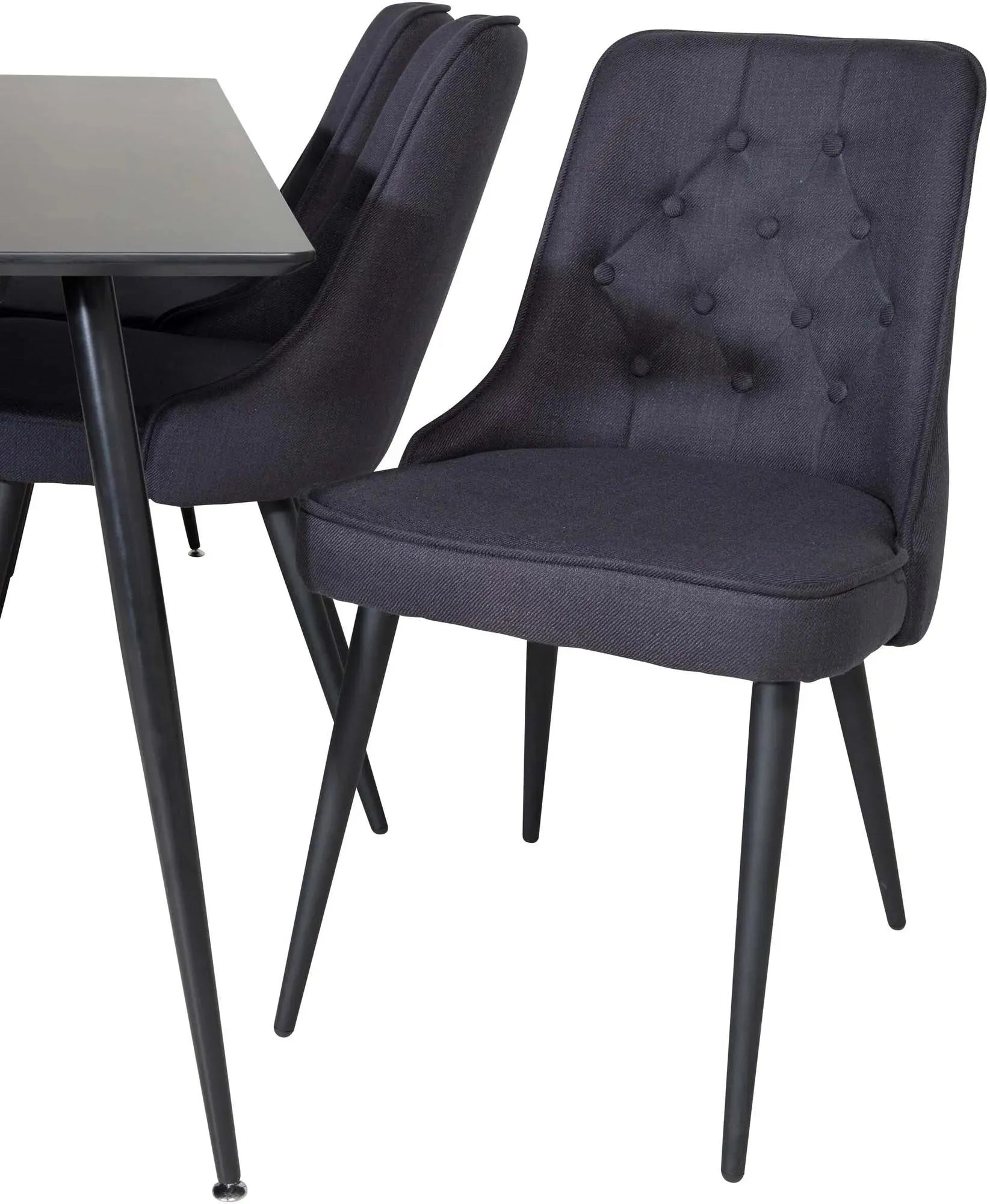 Luxuriöses Silar Esszimmerset mit 6 stilvollen Velvet Deluxe Stühlen.