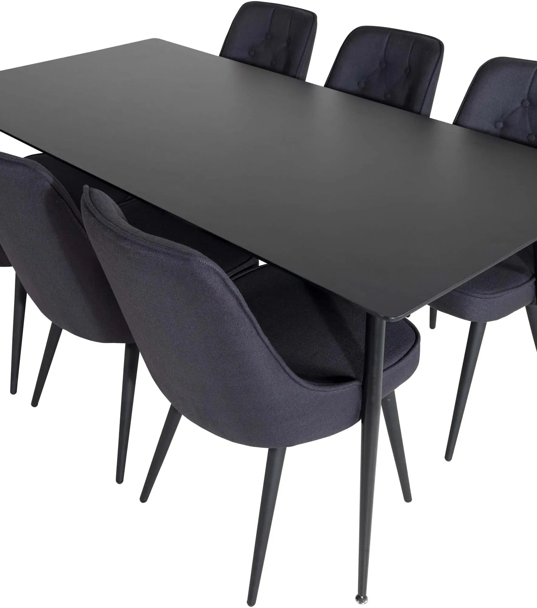 Elegantes Silar Esszimmerset mit 180cm Tisch & 6 Velvet Stühlen.