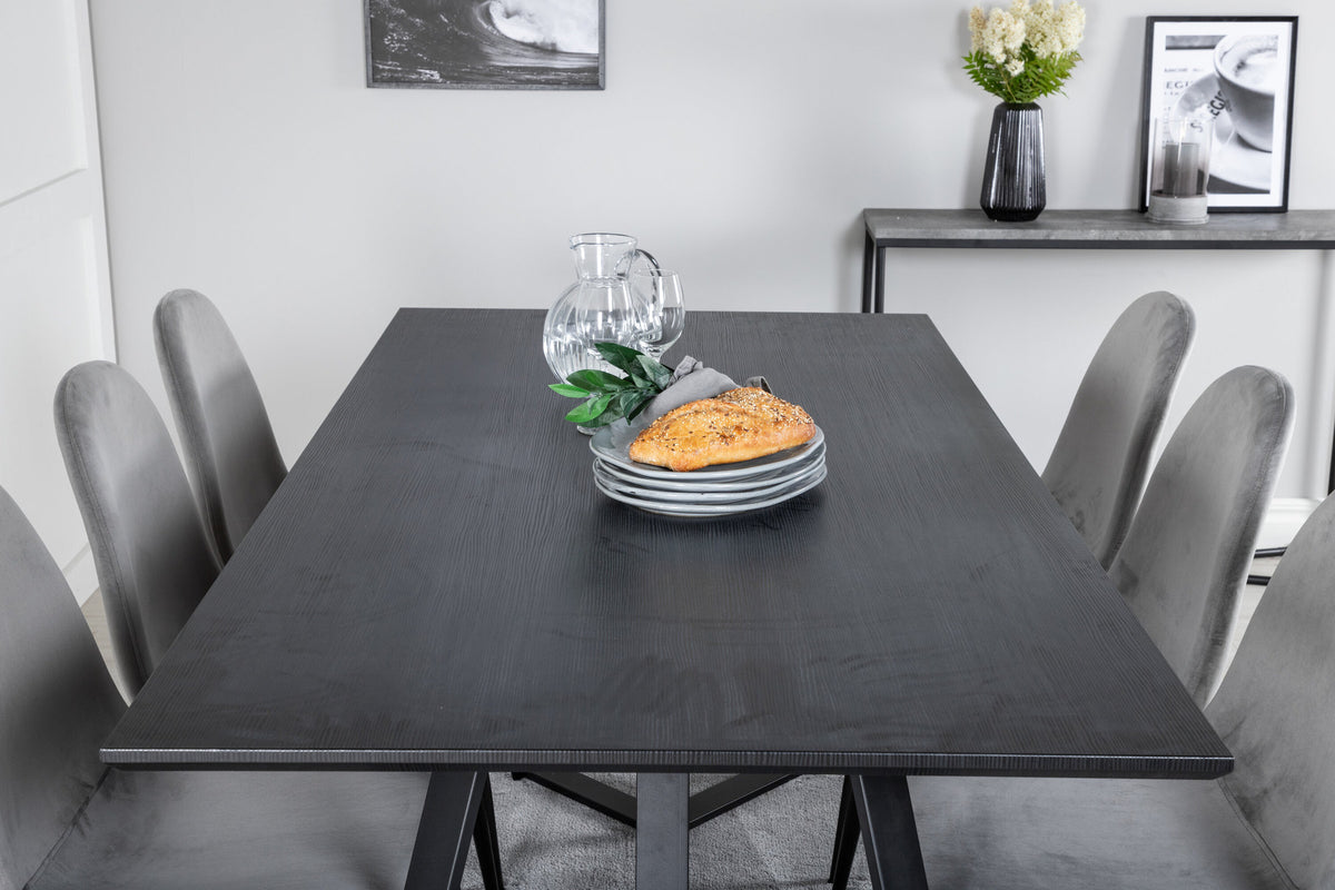 Marina Esszimmerset Polar 180cm/6St. in Schwarzgrau präsentiert im Onlineshop von KAQTU Design AG. Esszimmerset ist von Venture Home