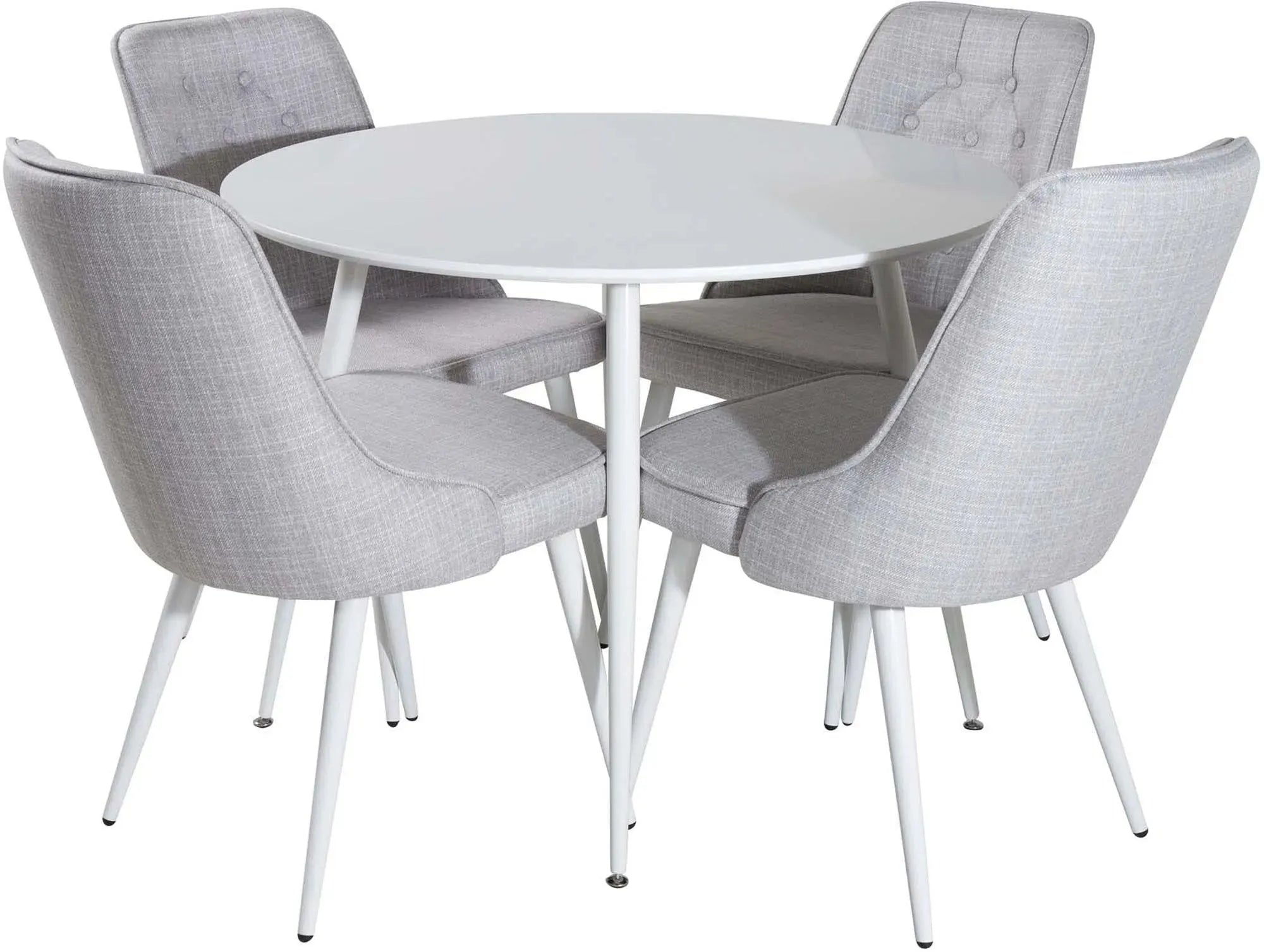 Stilvolles Plaza Esszimerset mit Velvet Deluxe, 100cm, 4 Stühle.