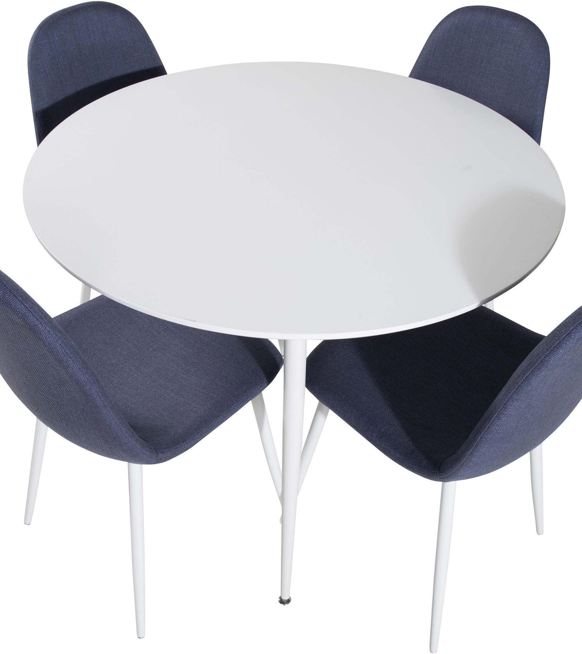 Plaza Esszimmerset + Polar ⌀100cm/4St. in Blau / Weiss präsentiert im Onlineshop von KAQTU Design AG. Esszimmerset ist von Venture Home