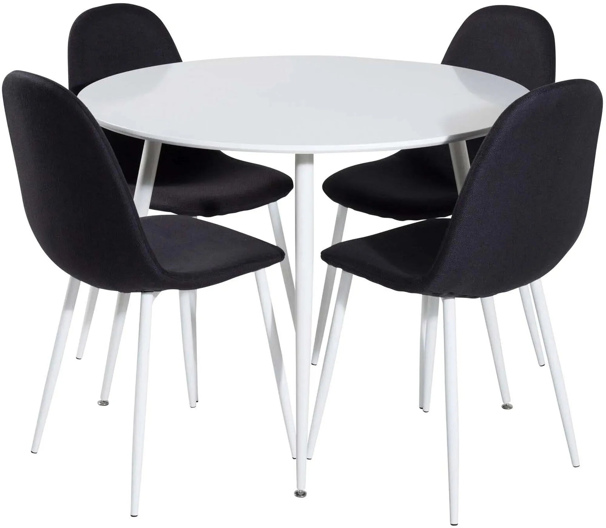 Elegantes Esszimmerset Plaza + Polar: 100cm Tisch mit 4 Stühlen.