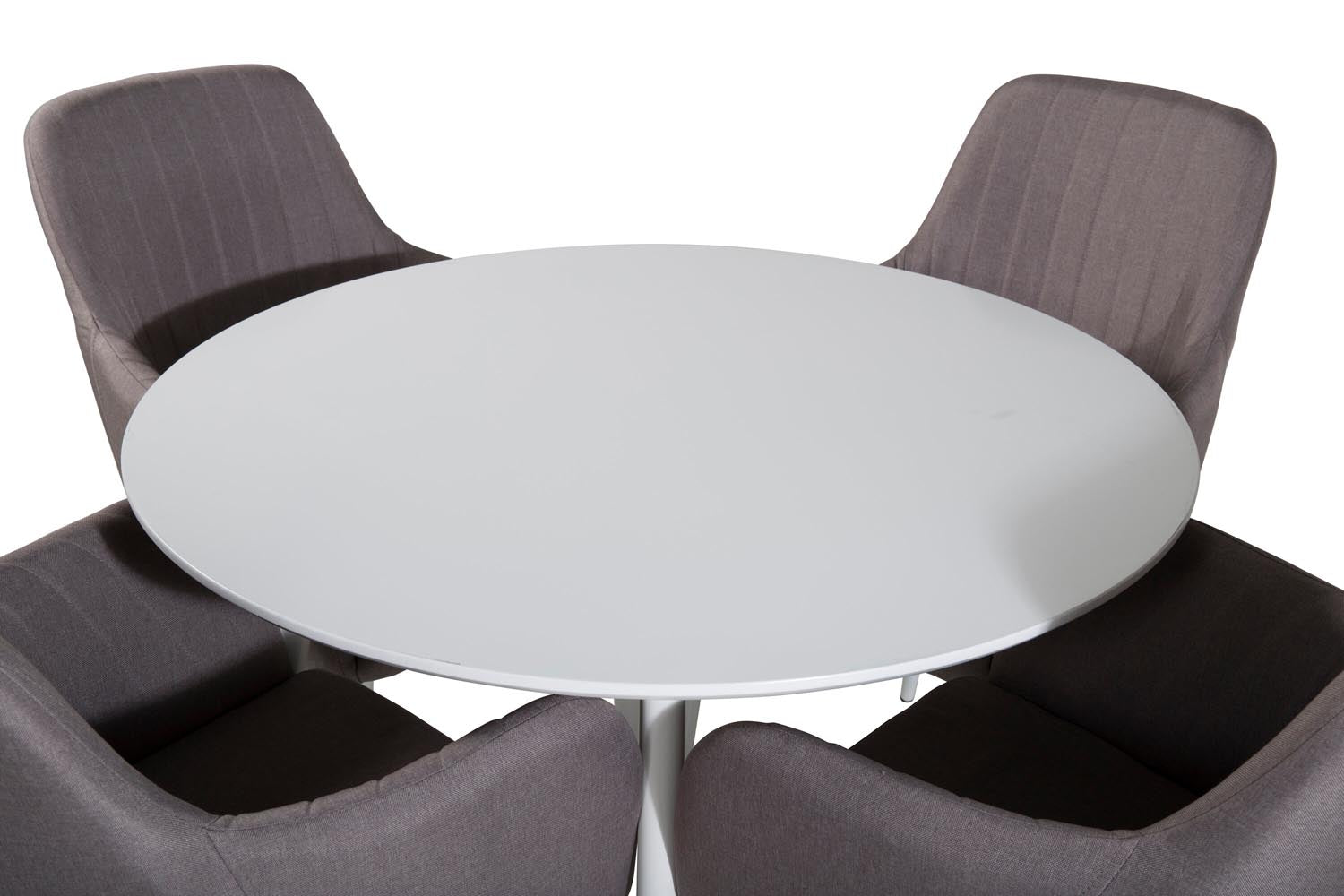 Plaza Esszimmerset + Comfort ⌀100cm/4St. in Weiss / Grau präsentiert im Onlineshop von KAQTU Design AG. Esszimmerset ist von Venture Home