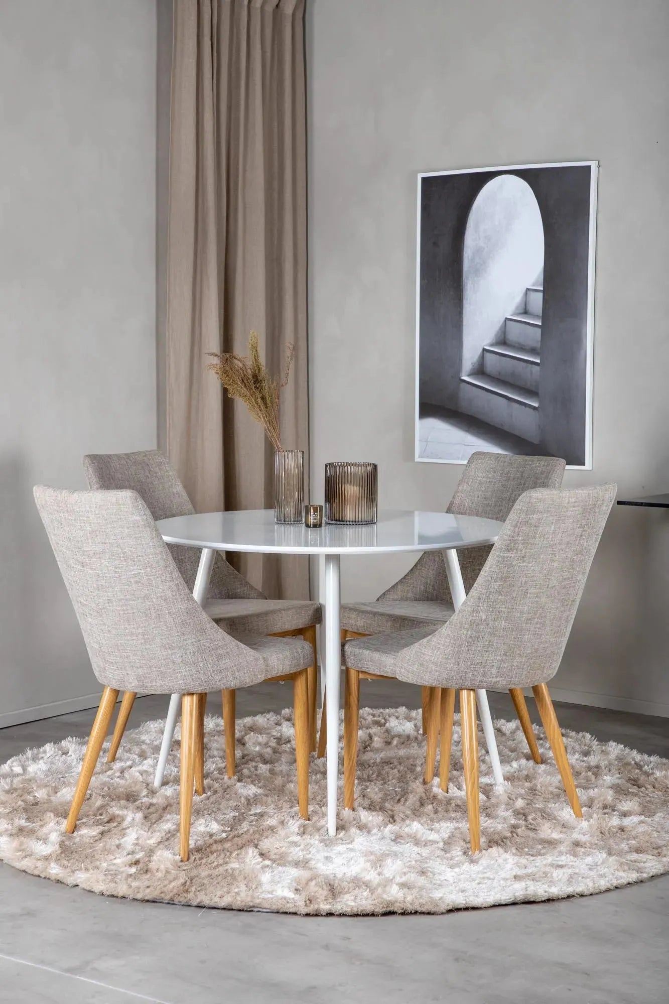Modernes Esszimmerset Plaza + Leone, 100cm, 4 Stühle, Venture Home.