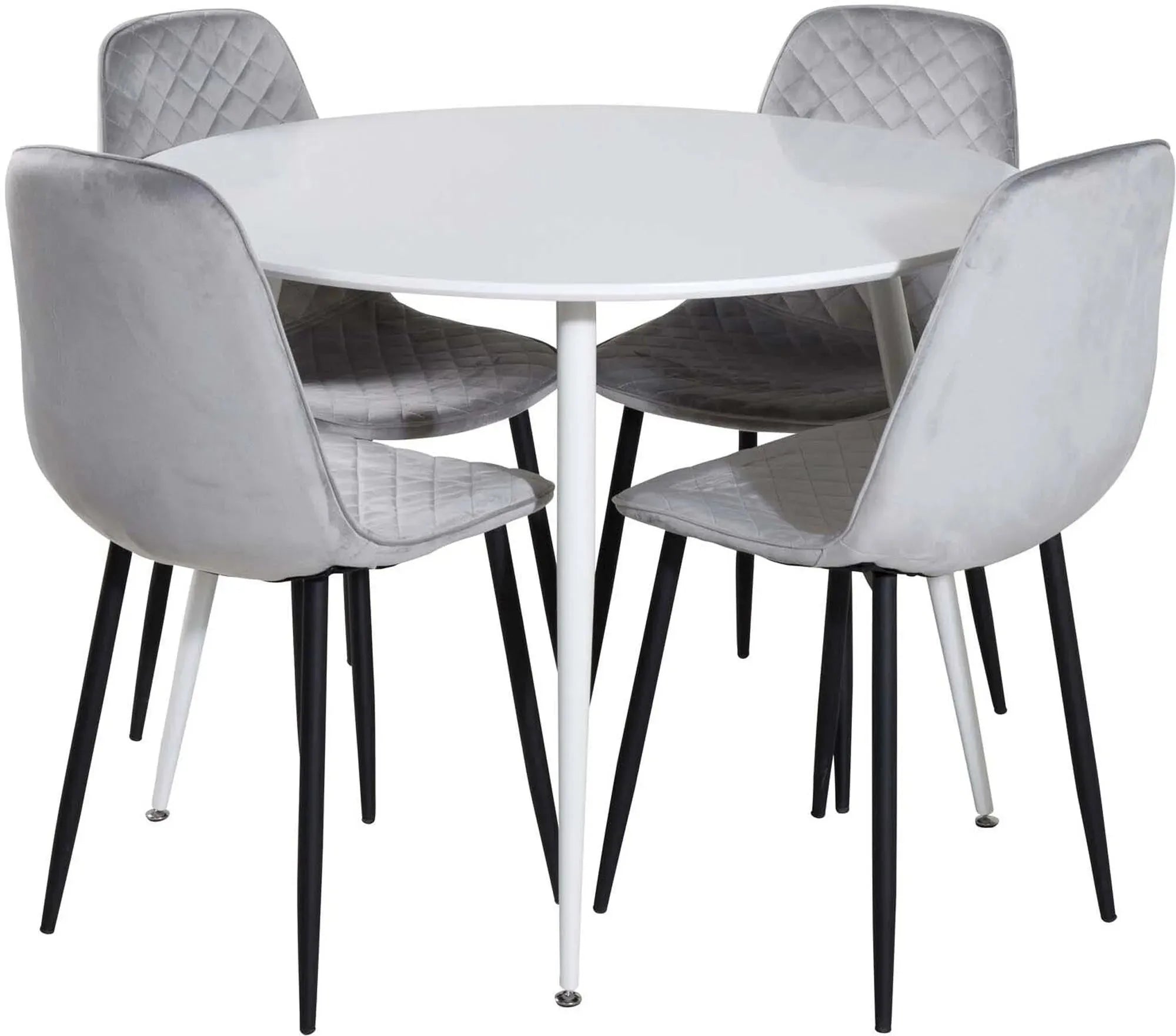 Elegantes Esszimmerset Plaza + Polar: 100cm Tisch mit 4 Stühlen.