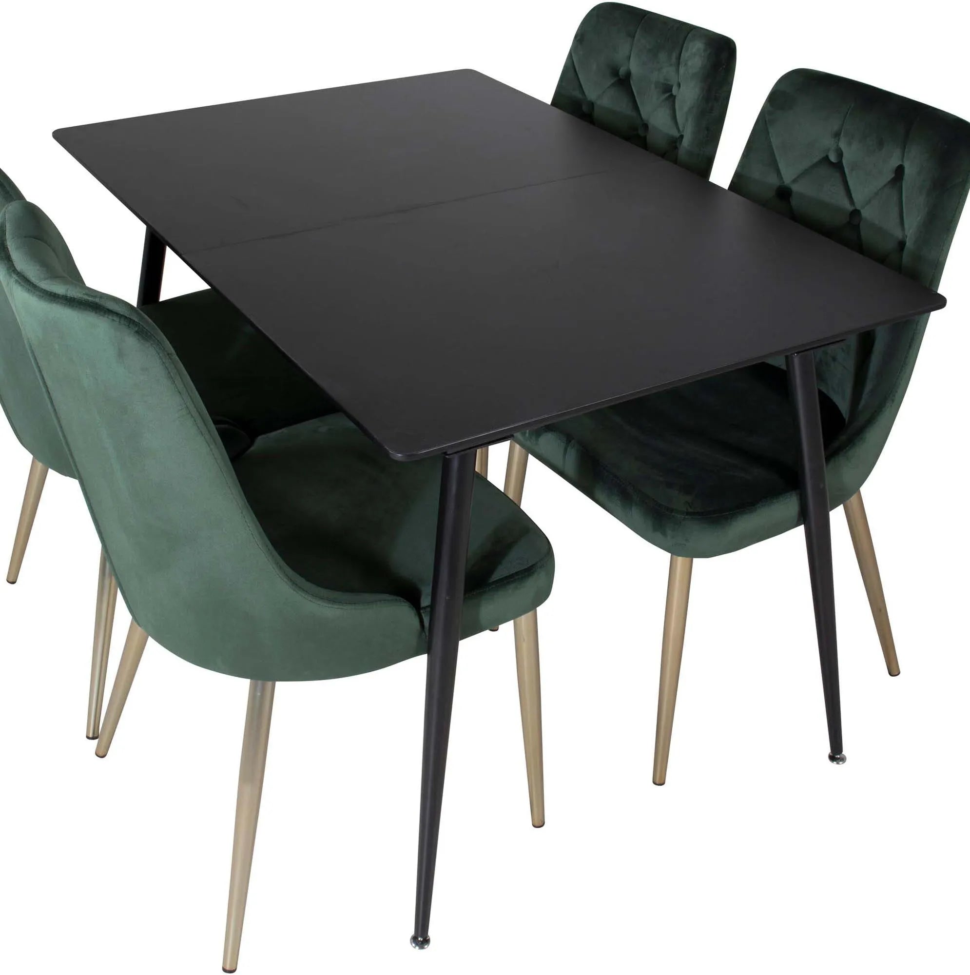 Elegantes Silar Esszimmerset: Ausziehbarer Tisch & 4 Velvet Stühle.