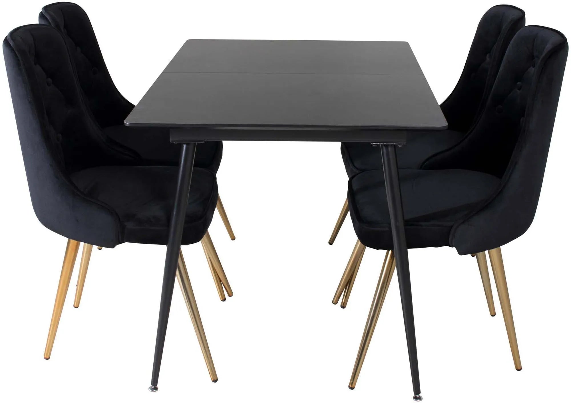 Silar Esszimmerset: Ausziehbarer Tisch & 4 Velvet Stühle, 120cm.