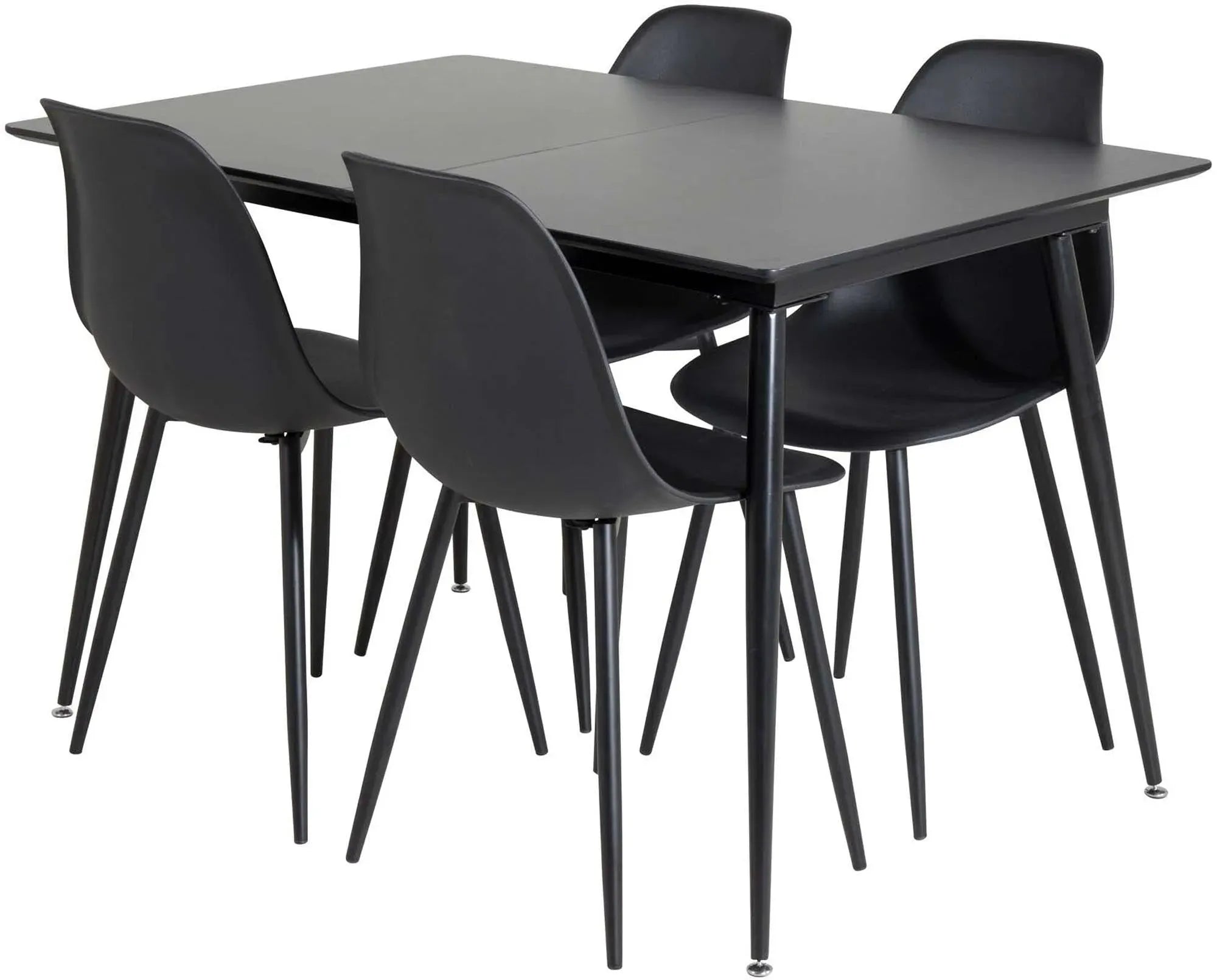 Venture Home Silar Set: Ausziehbarer Tisch mit 4 Stühlen, 120cm.