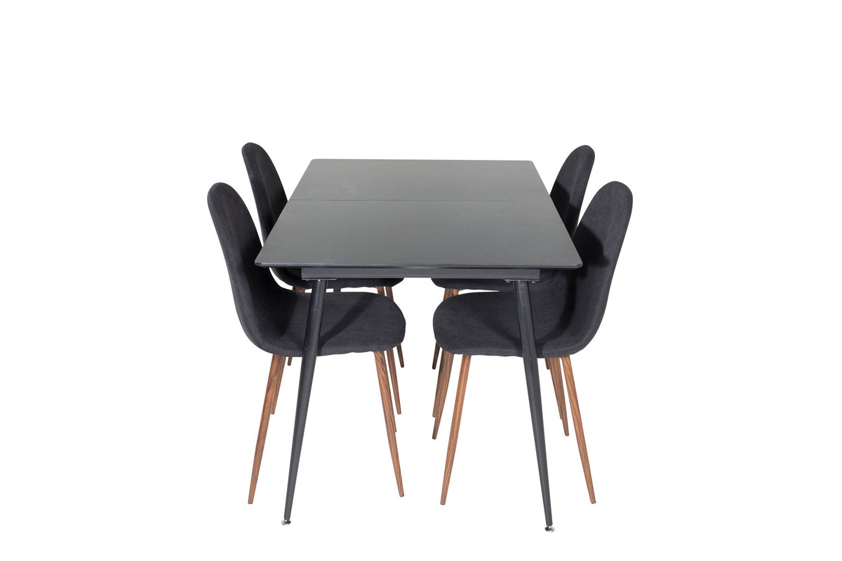 Silar Esszimmerset ausziehbar + Polar 120cm/4St. in Schwarz / Braun präsentiert im Onlineshop von KAQTU Design AG. Esszimmerset ist von Venture Home