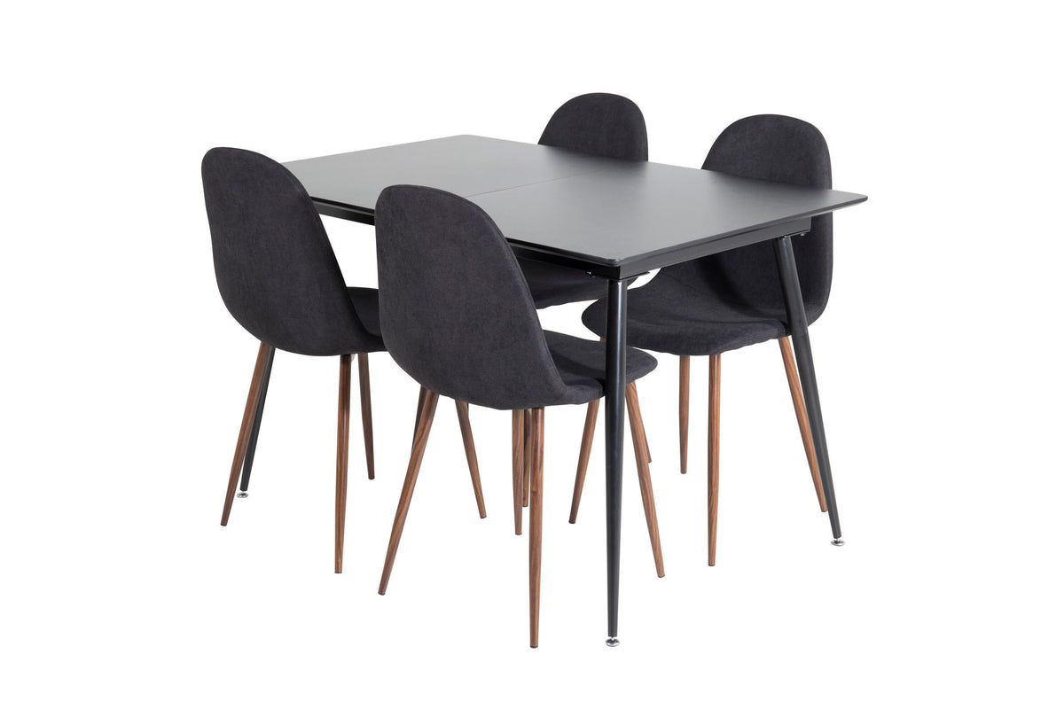 Silar Esszimmerset ausziehbar + Polar 120cm/4St. in Schwarz / Braun präsentiert im Onlineshop von KAQTU Design AG. Esszimmerset ist von Venture Home