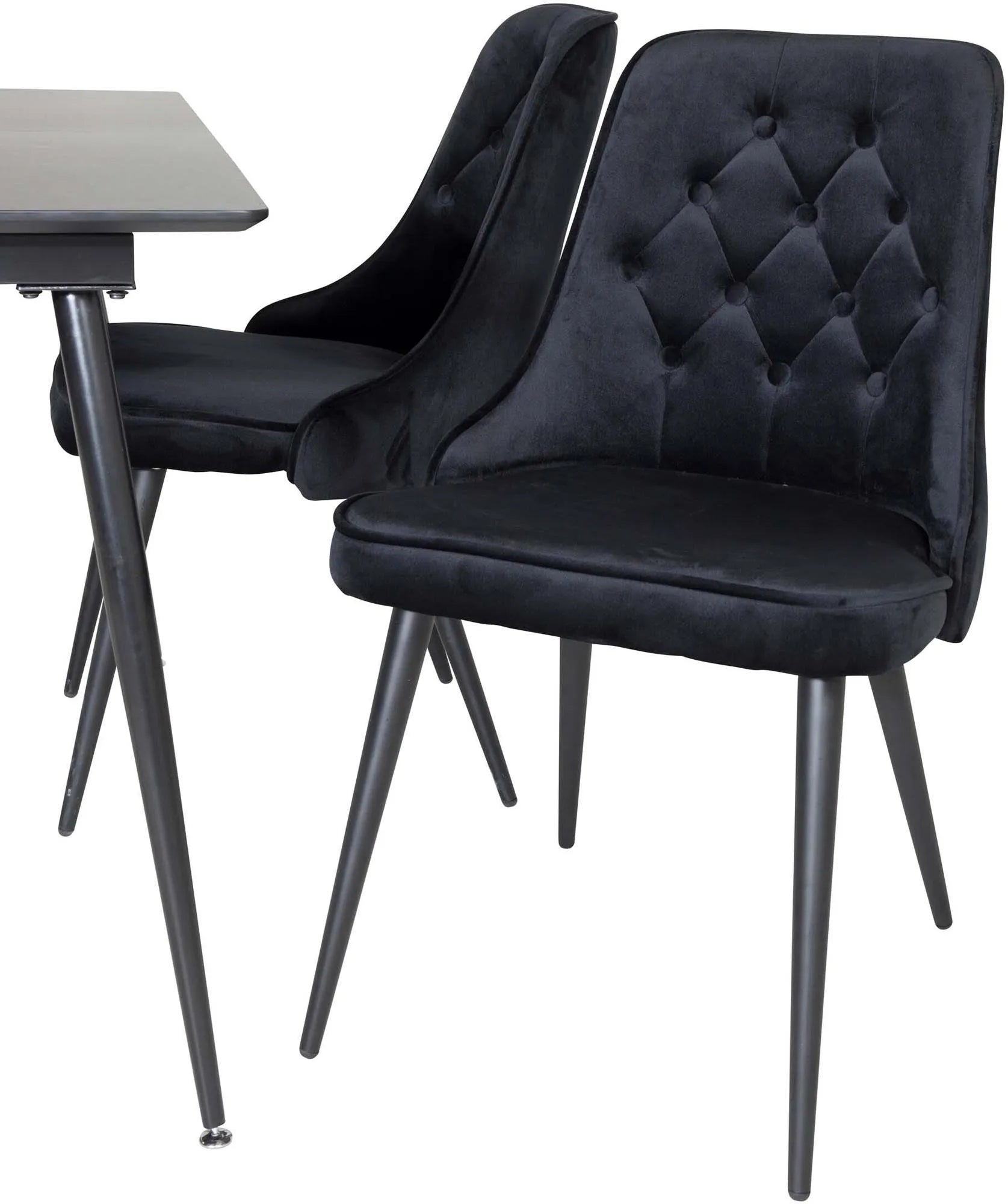 Elegantes Silar Esszimmerset: Ausziehbar, 4 luxuriöse Velvet Stühle.