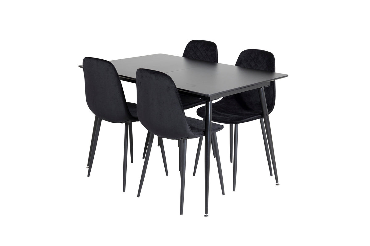Silar Esszimmerset ausziehbar + Polar 120cm/4St. in Schwarz präsentiert im Onlineshop von KAQTU Design AG. Esszimmerset ist von Venture Home
