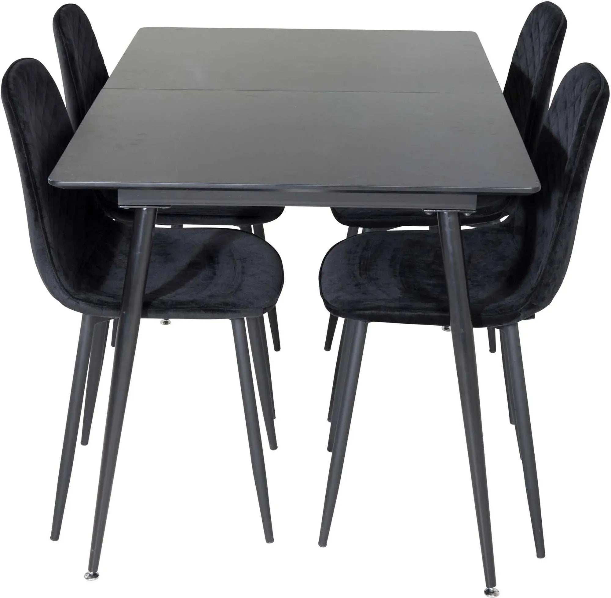 Venture Home Silar Set: Ausziehbarer Tisch mit 4 Stühlen, 120cm.