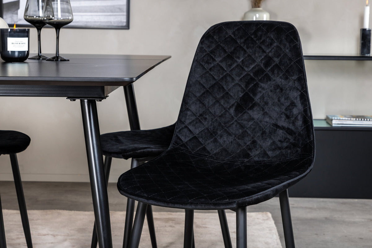 Silar Esszimmerset ausziehbar + Polar 120cm/4St. in Schwarz präsentiert im Onlineshop von KAQTU Design AG. Esszimmerset ist von Venture Home