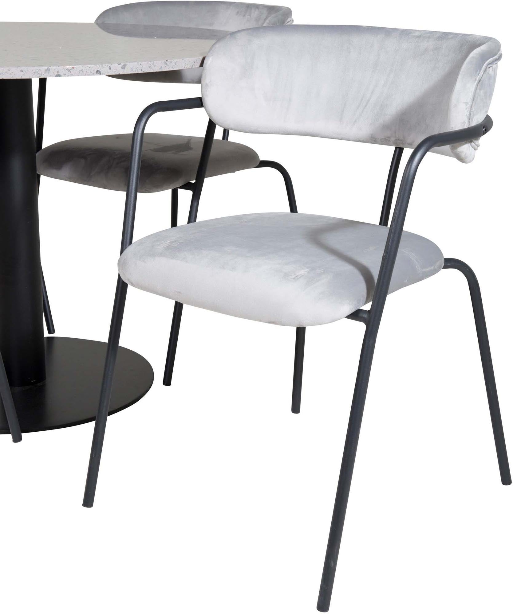 Razzia Esszimmerset + Slim ⌀106cm/4St. in Schwarz präsentiert im Onlineshop von KAQTU Design AG. Esszimmerset ist von Venture Home