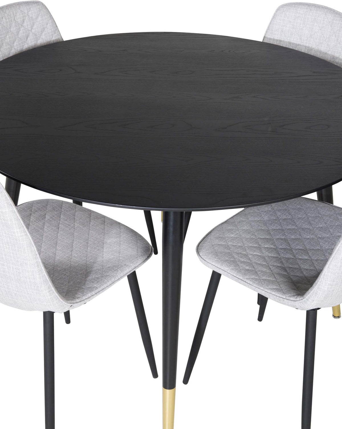 Dipp Esszimmerset + Polar ⌀115cm/4St. in Schwarz / Grau präsentiert im Onlineshop von KAQTU Design AG. Esszimmerset ist von Venture Home