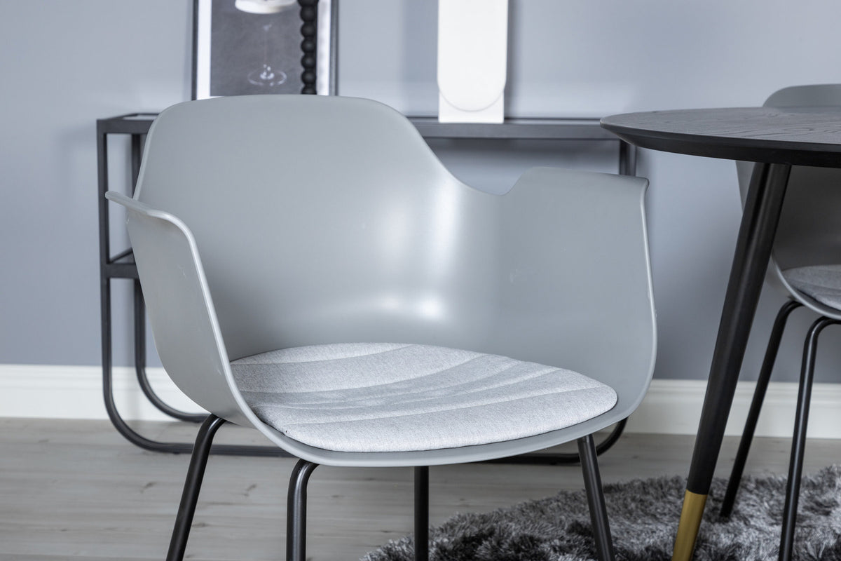 Dipp Esszimmerset + Comfort ⌀115cm/4St. in Schwarzgrau präsentiert im Onlineshop von KAQTU Design AG. Esszimmerset ist von Venture Home