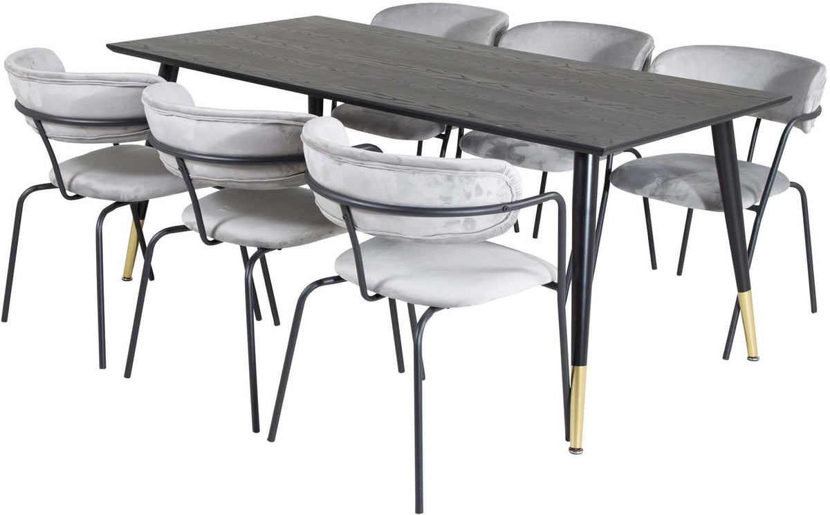 Dipp Esszimmerset + Arrow 180cm/6St. in Weiss / Schwarz präsentiert im Onlineshop von KAQTU Design AG. Esszimmerset ist von Venture Home