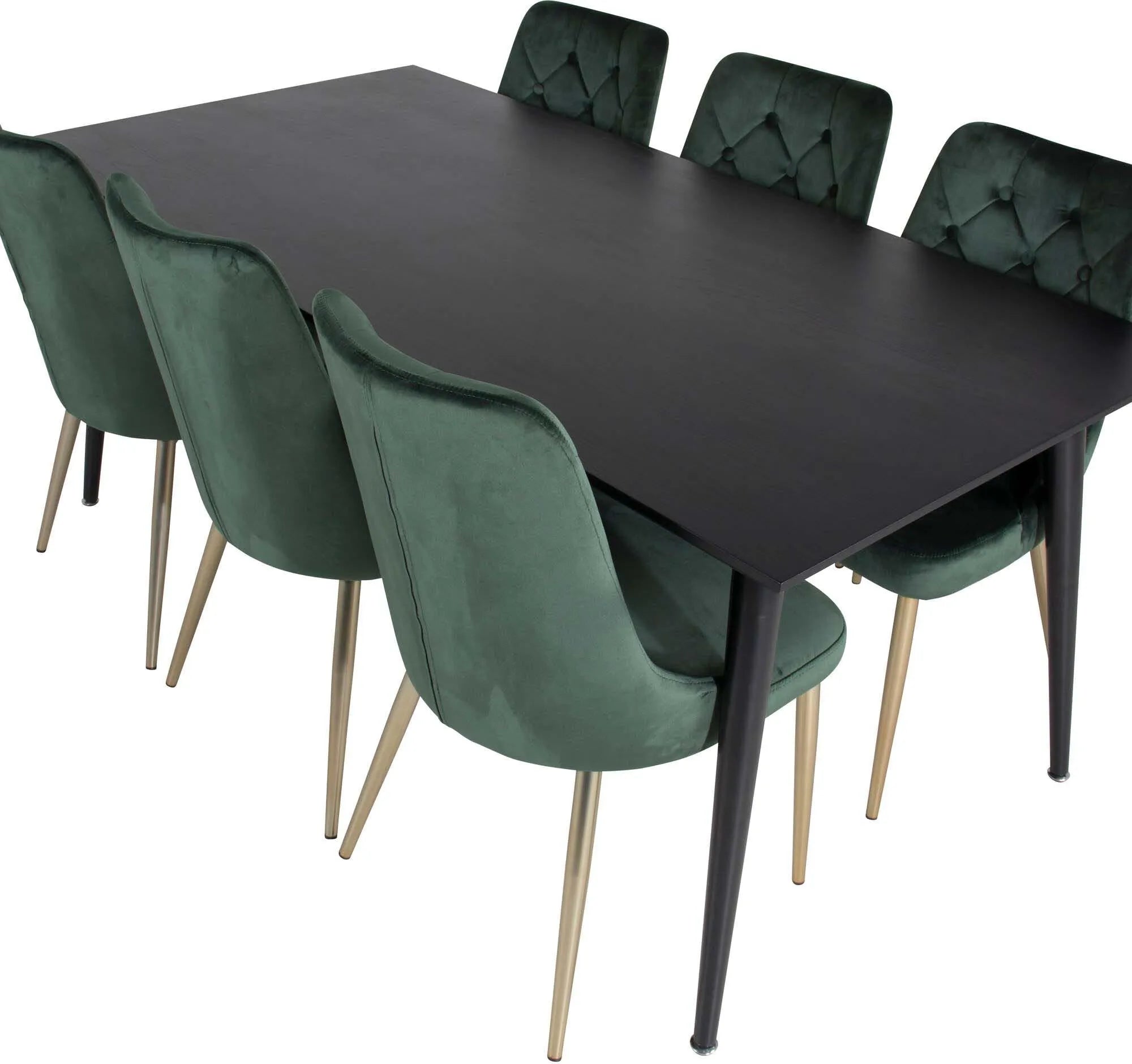 Stilvolles Dipp Esszimmerset 180cm mit 6 Samtstühlen von Venture Home.