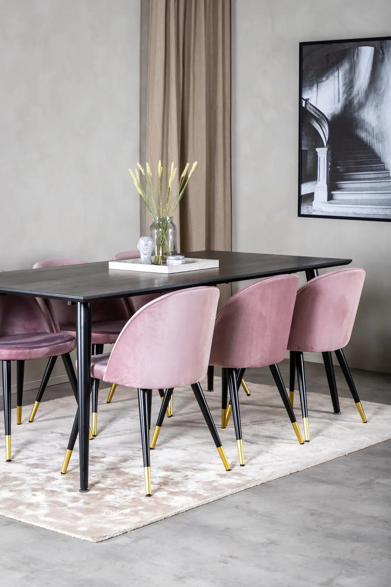 Elegantes Dipp Esszimmerset 180cm für 6, samtig, von Venture Home.