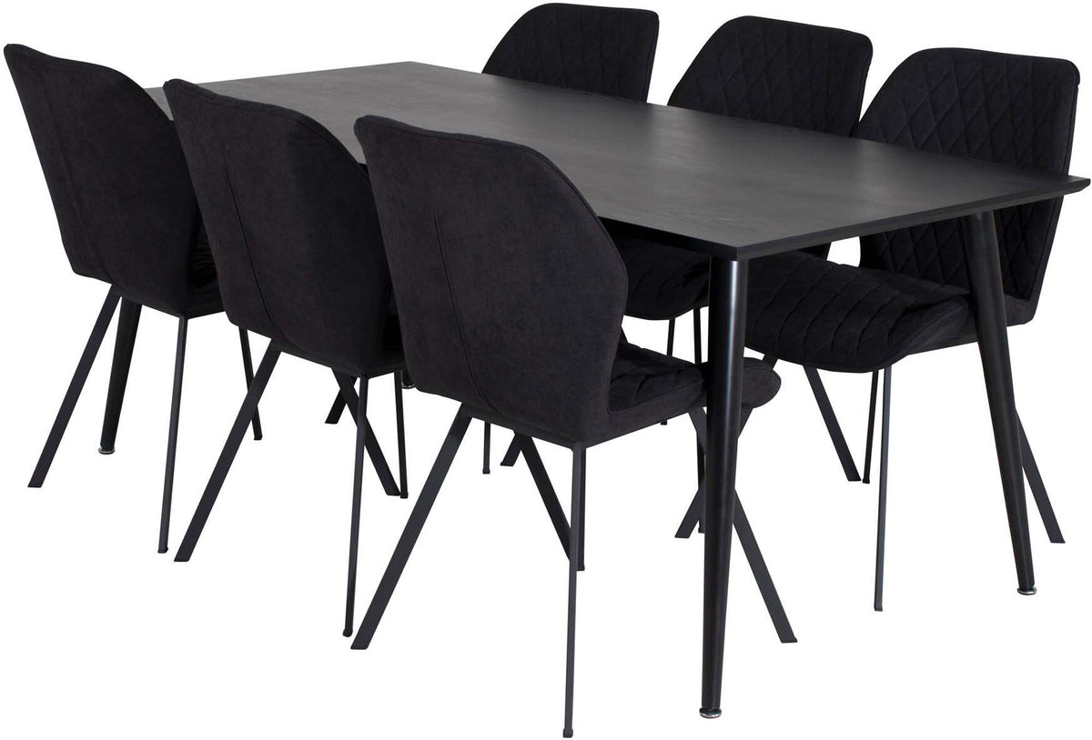 Dipp Esszimmerset + Gemma 180cm/6St. in Schwarz / Schwarz präsentiert im Onlineshop von KAQTU Design AG. Esszimmerset ist von Venture Home