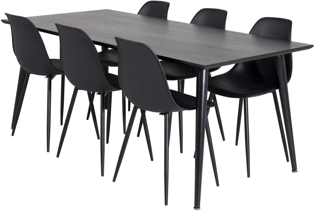 Dipp Esszimmerset + Polar Plastic 180cm/6St. in Schwarz präsentiert im Onlineshop von KAQTU Design AG. Esszimmerset ist von Venture Home