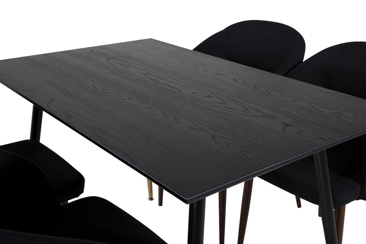 Dipp Esszimmerset + Arch 120cm/4St. in Schwarz, Natur präsentiert im Onlineshop von KAQTU Design AG. Esszimmerset ist von Venture Home