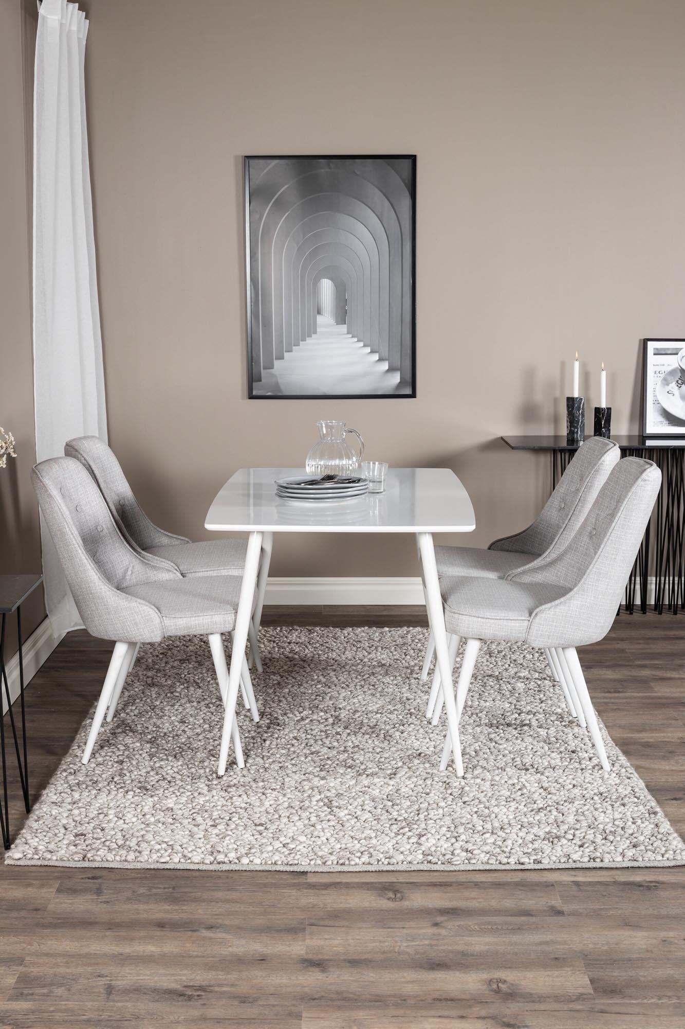 Polar Esszimmerset + Velvet Deluxe 120cm/4St. in Weiss präsentiert im Onlineshop von KAQTU Design AG. Esszimmerset ist von Venture Home