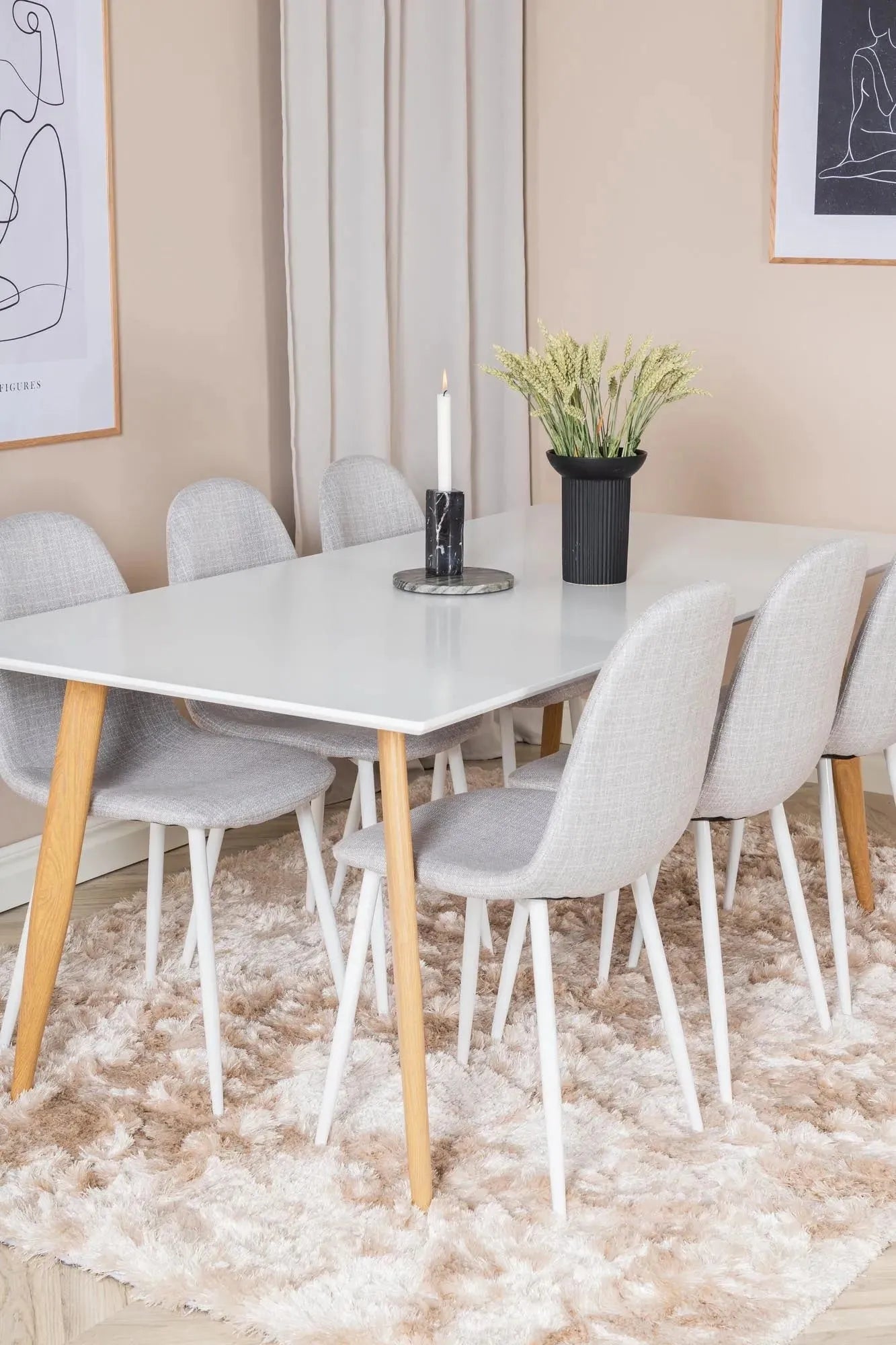 Stilvolles Polar Esszimmerset: 180cm Tisch & 6 Stühle von Venture Home.
