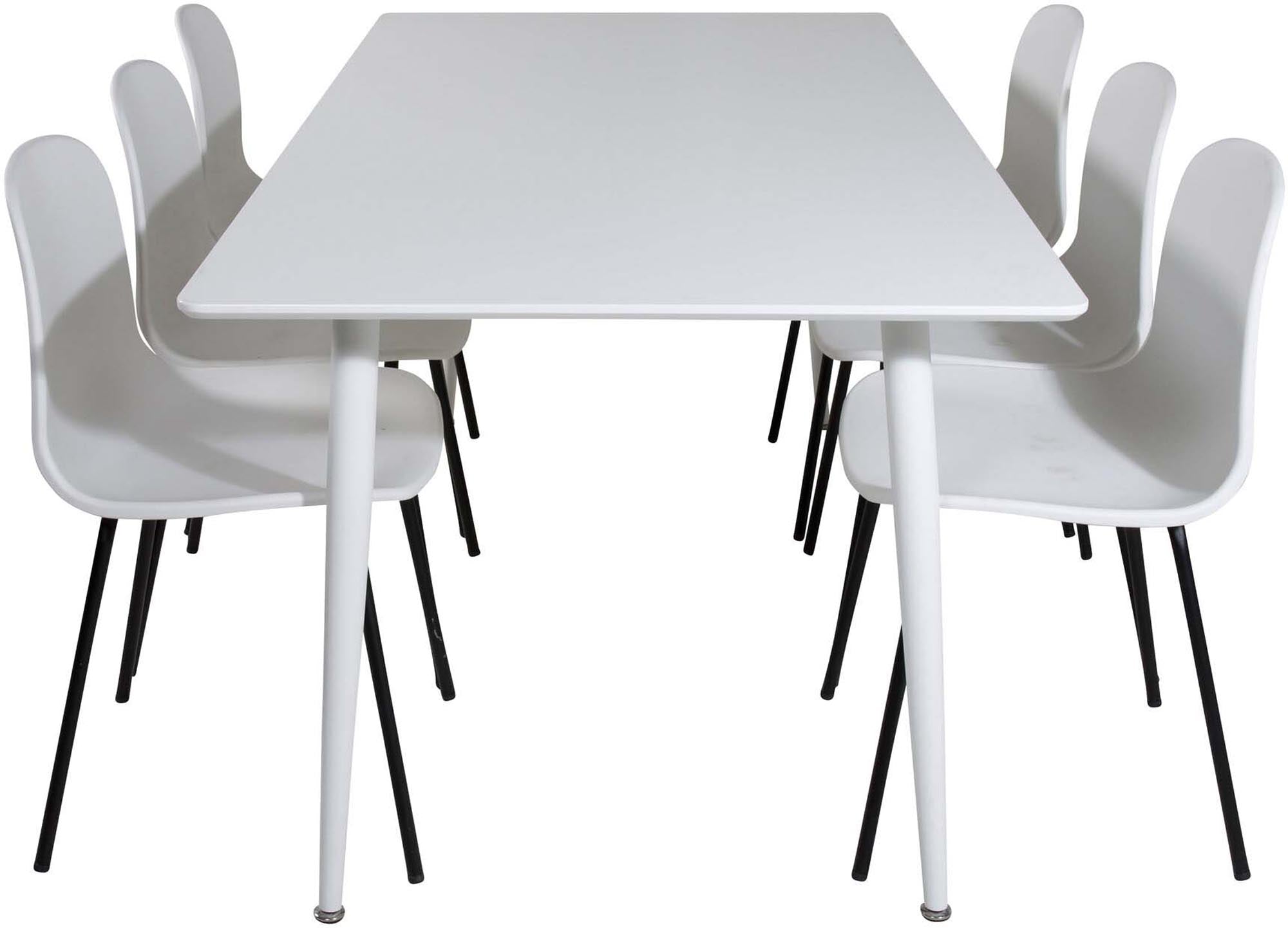 Polar Esszimmerset + Arctic 180cm/6St. in Schwarz-Weiss präsentiert im Onlineshop von KAQTU Design AG. Esszimmerset ist von Venture Home