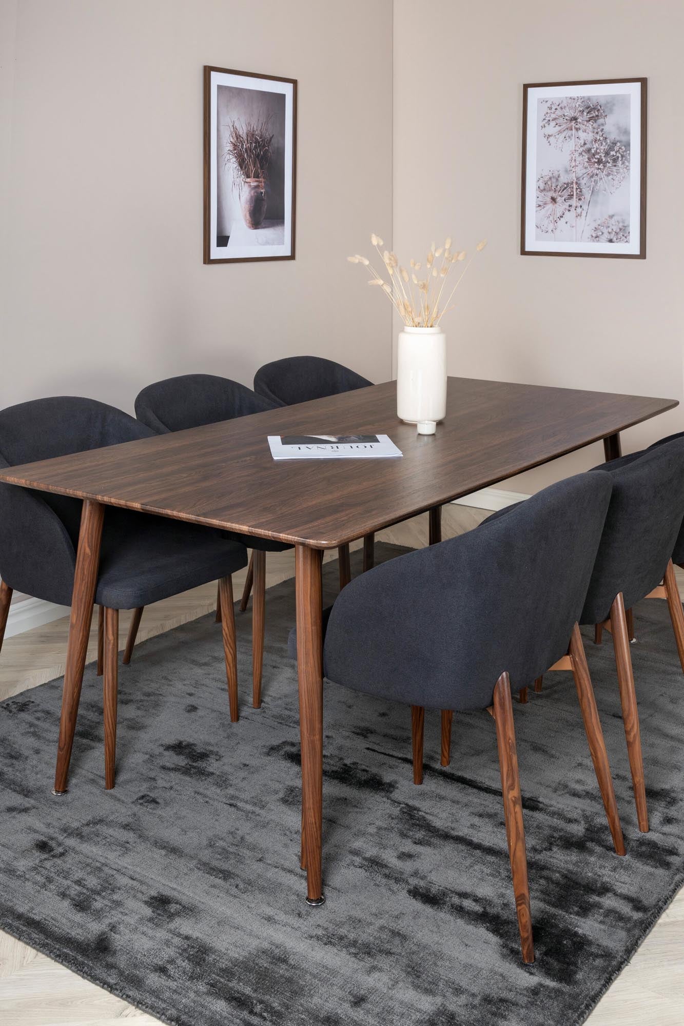 Stilvolles Polar Esszimmerset 180cm mit 6 Stühlen von Venture Home.