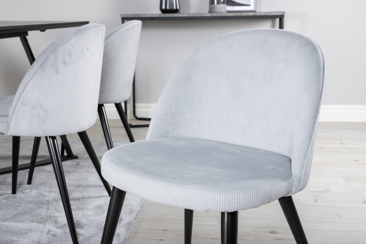 Marina Esszimmerset Velvet 180cm/6St. in Schwarz präsentiert im Onlineshop von KAQTU Design AG. Esszimmerset ist von Venture Home