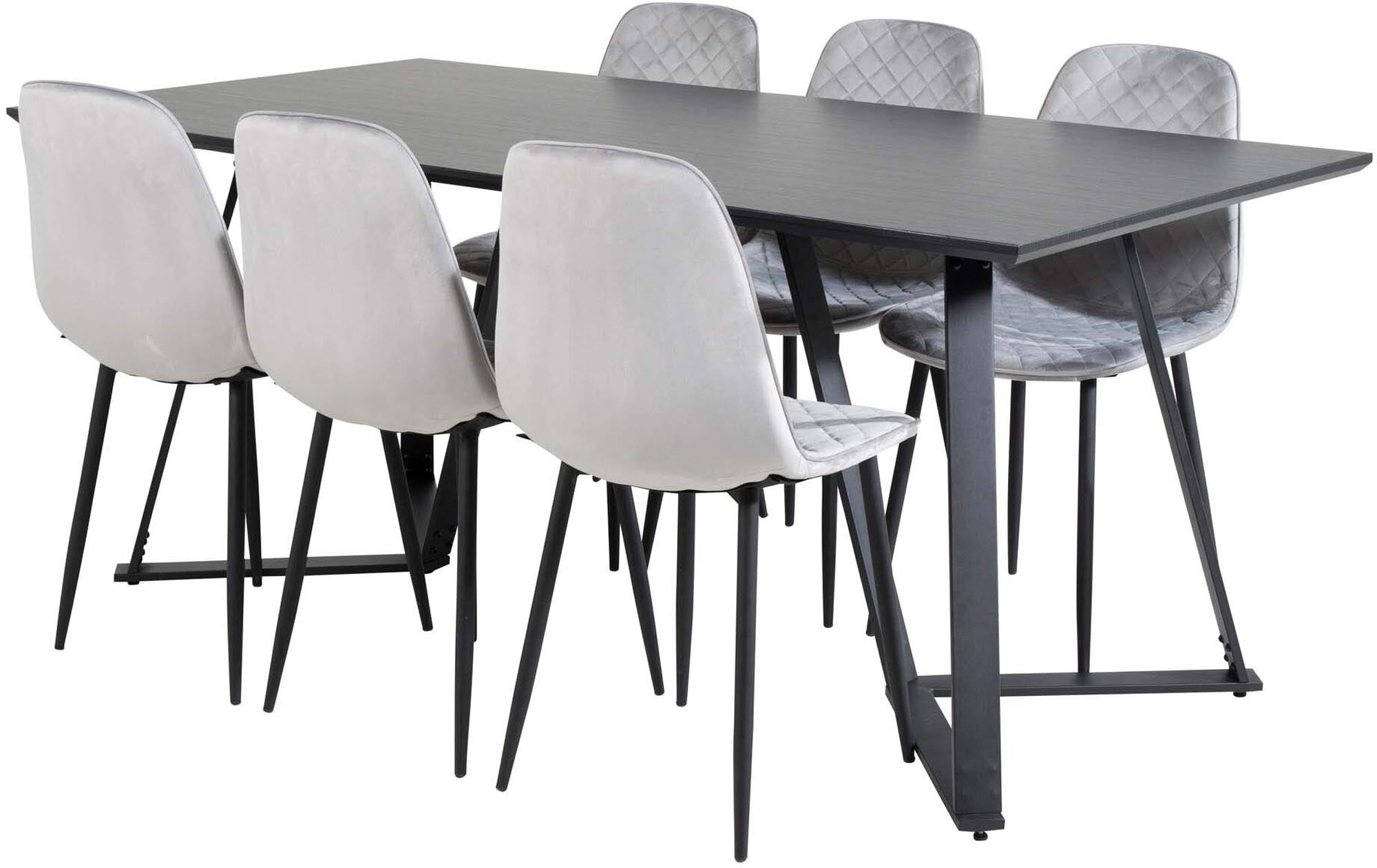 Elegantes Marina Esszimmerset: 180cm Tisch & 6 Stühle, modernes Design, perfekt für stilvolle Esszimmer.