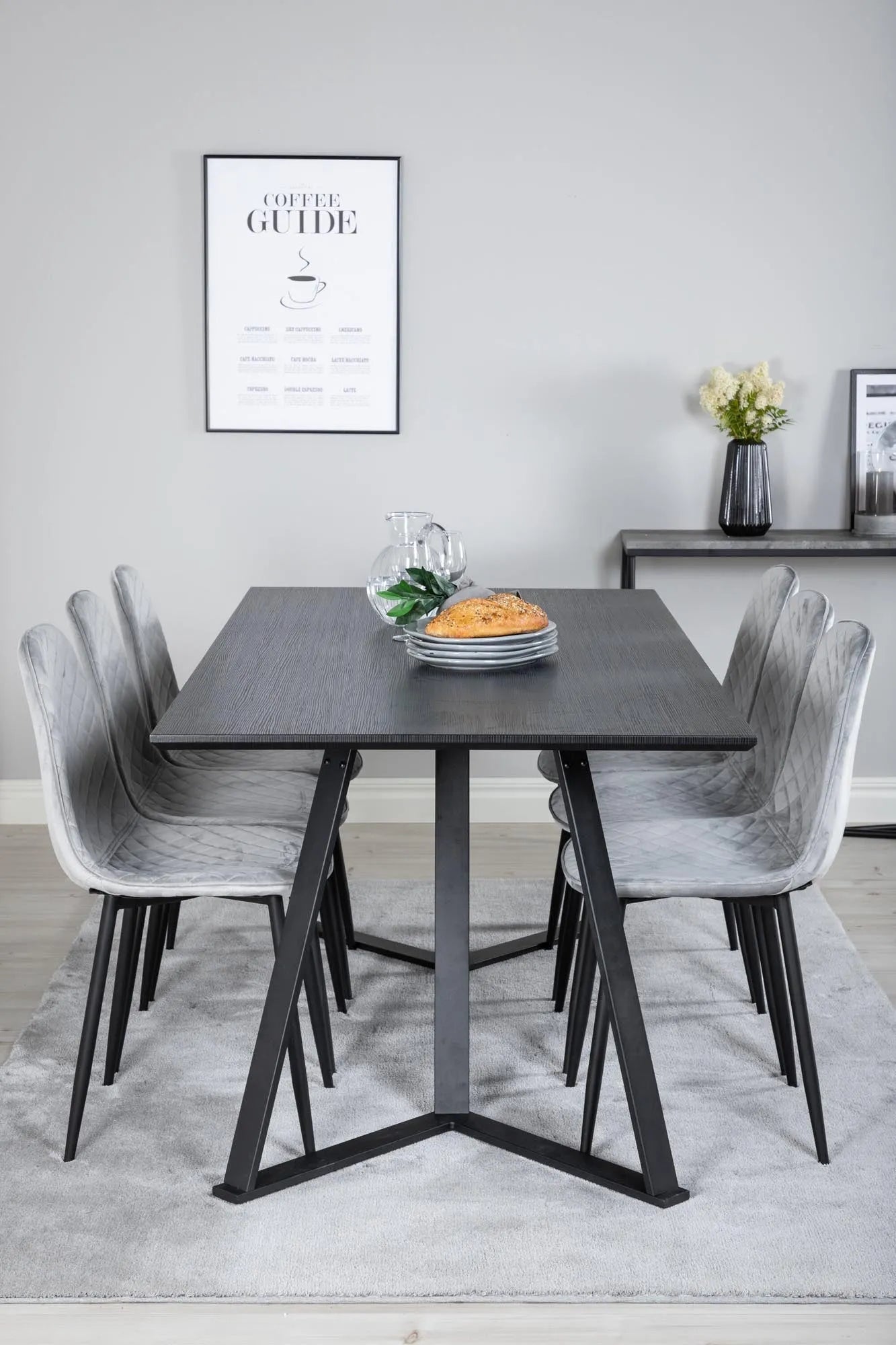 Elegantes Marina Esszimmerset: 180cm Tisch & 6 Stühle, modernes Design, perfekt für stilvolle Esszimmer.