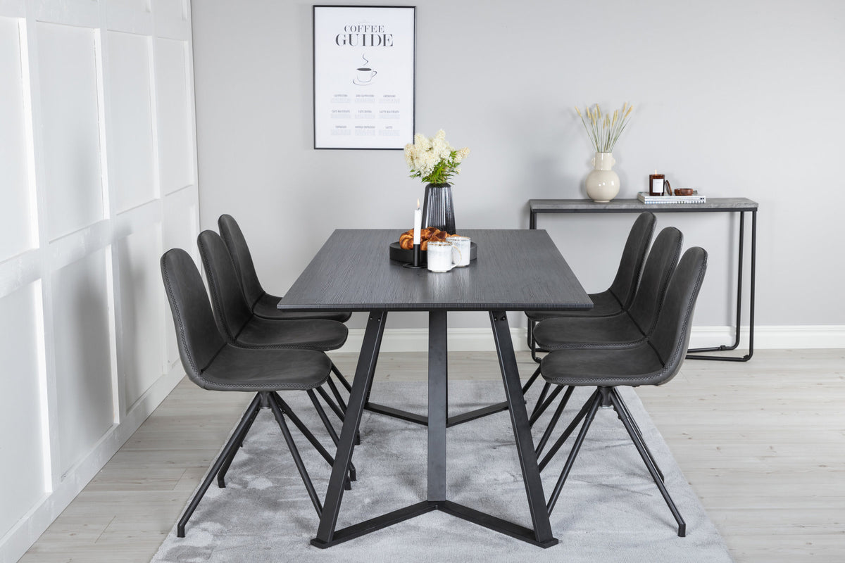Marina Esszimmerset Polar 180cm/6St. in Schwarz präsentiert im Onlineshop von KAQTU Design AG. Esszimmerset ist von Venture Home