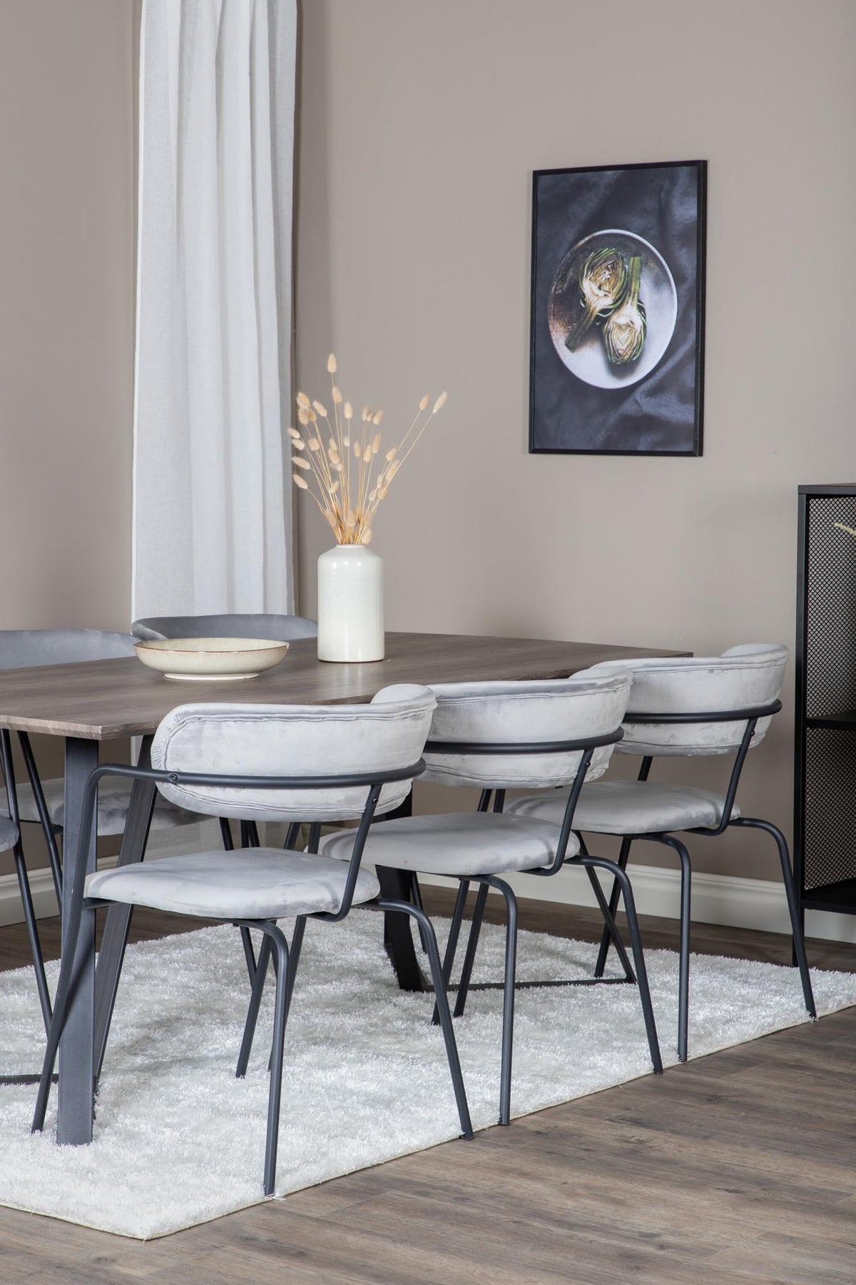 Marina Esszimmerset Arrow 180cm/6St. in Schwarzgrau präsentiert im Onlineshop von KAQTU Design AG. Esszimmerset ist von Venture Home
