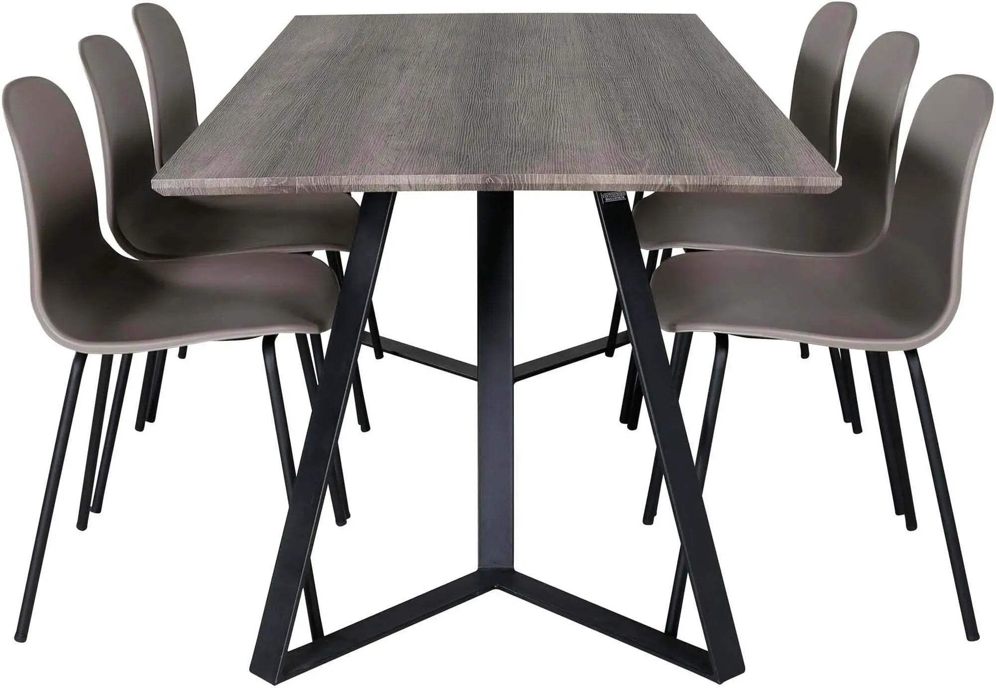 Stilvolles Esszimmerset Marina Arctic: 180cm Tisch & 6 ergonomische Stühle in Khaki, ideal für Komfort & gesellige Anlässe.