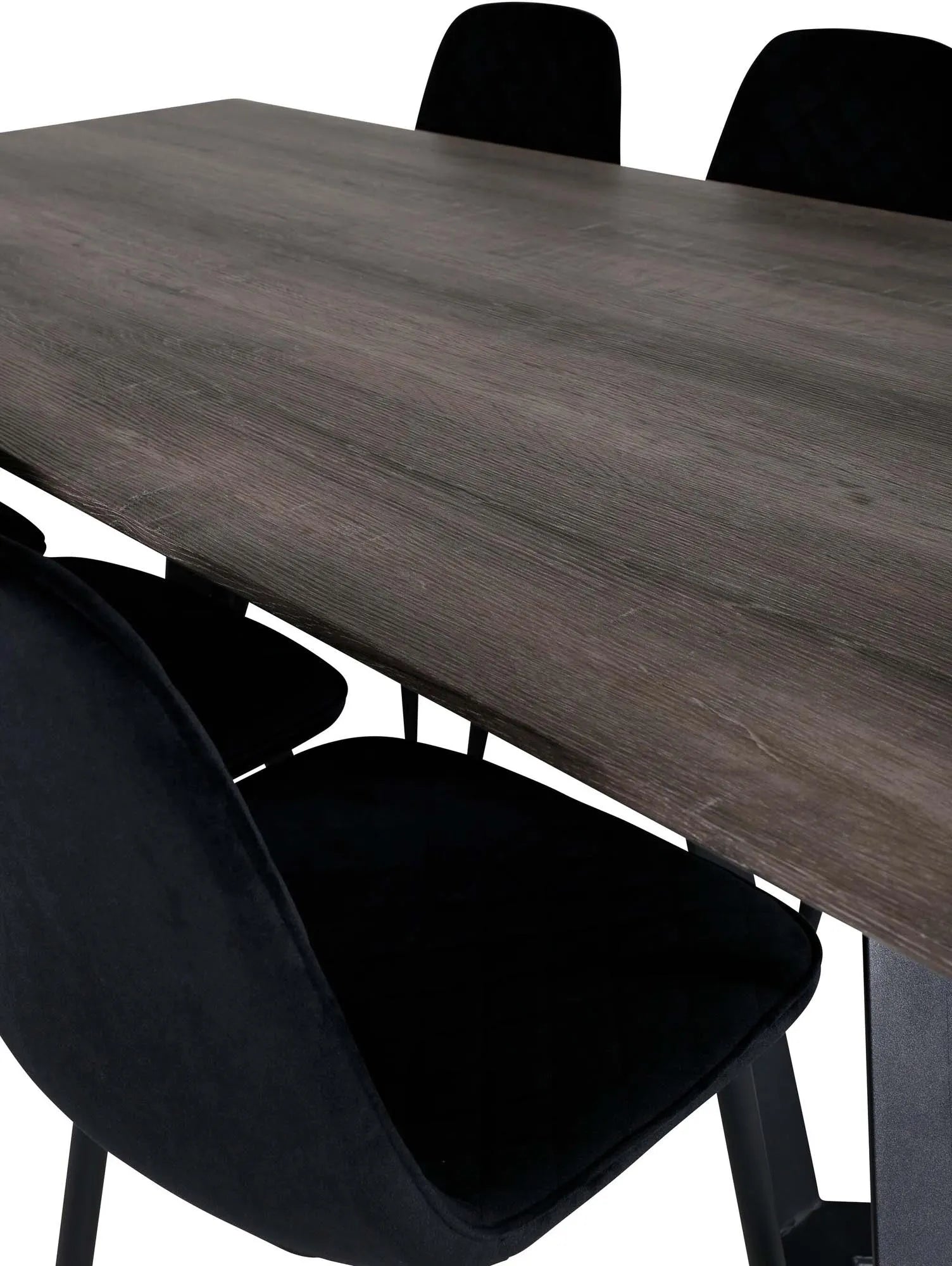 Elegantes Esszimmerset für 6 Personen mit 180 cm Tisch und luxuriösen Samtstühlen.