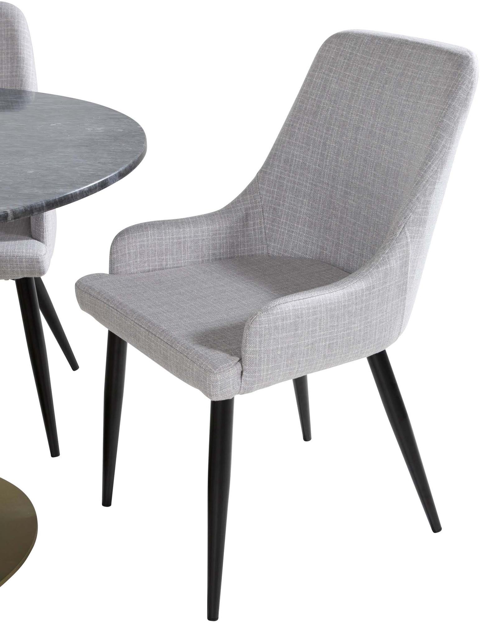 Estelle Esszimmerset + Plaza: Eleganter Marmortisch und ergonomische Stühle für gesellige Abende. Ideal für moderne Wohnstile.