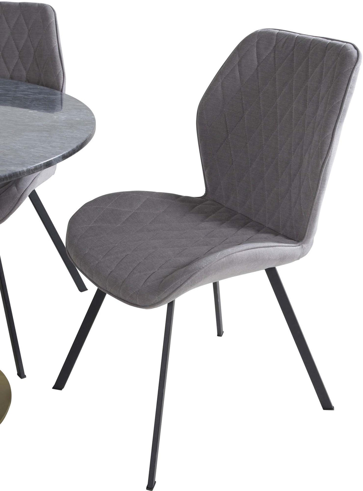 Estelle Esszimmerset + Gemma ⌀106cm/4St. in Grau / Schwarz präsentiert im Onlineshop von KAQTU Design AG. Esszimmerset ist von Venture Home