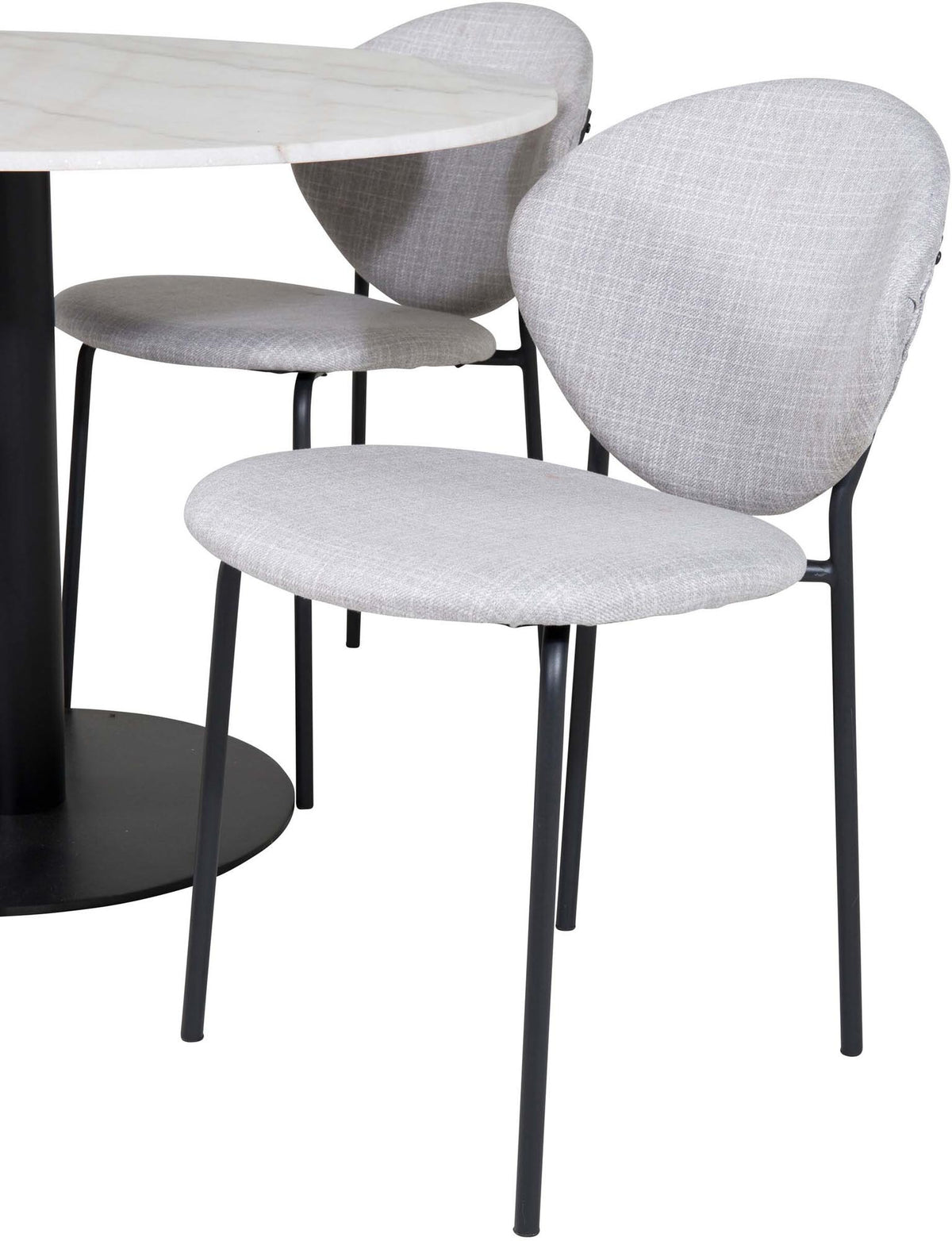 Estelle Esszimmerset + Vault ⌀106cm/4St. in Schwarzgrau präsentiert im Onlineshop von KAQTU Design AG. Esszimmerset ist von Venture Home