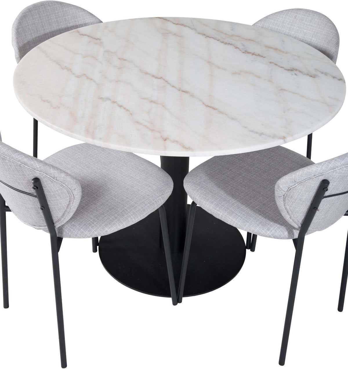 Estelle Esszimmerset + Vault ⌀106cm/4St. in Schwarzgrau präsentiert im Onlineshop von KAQTU Design AG. Esszimmerset ist von Venture Home