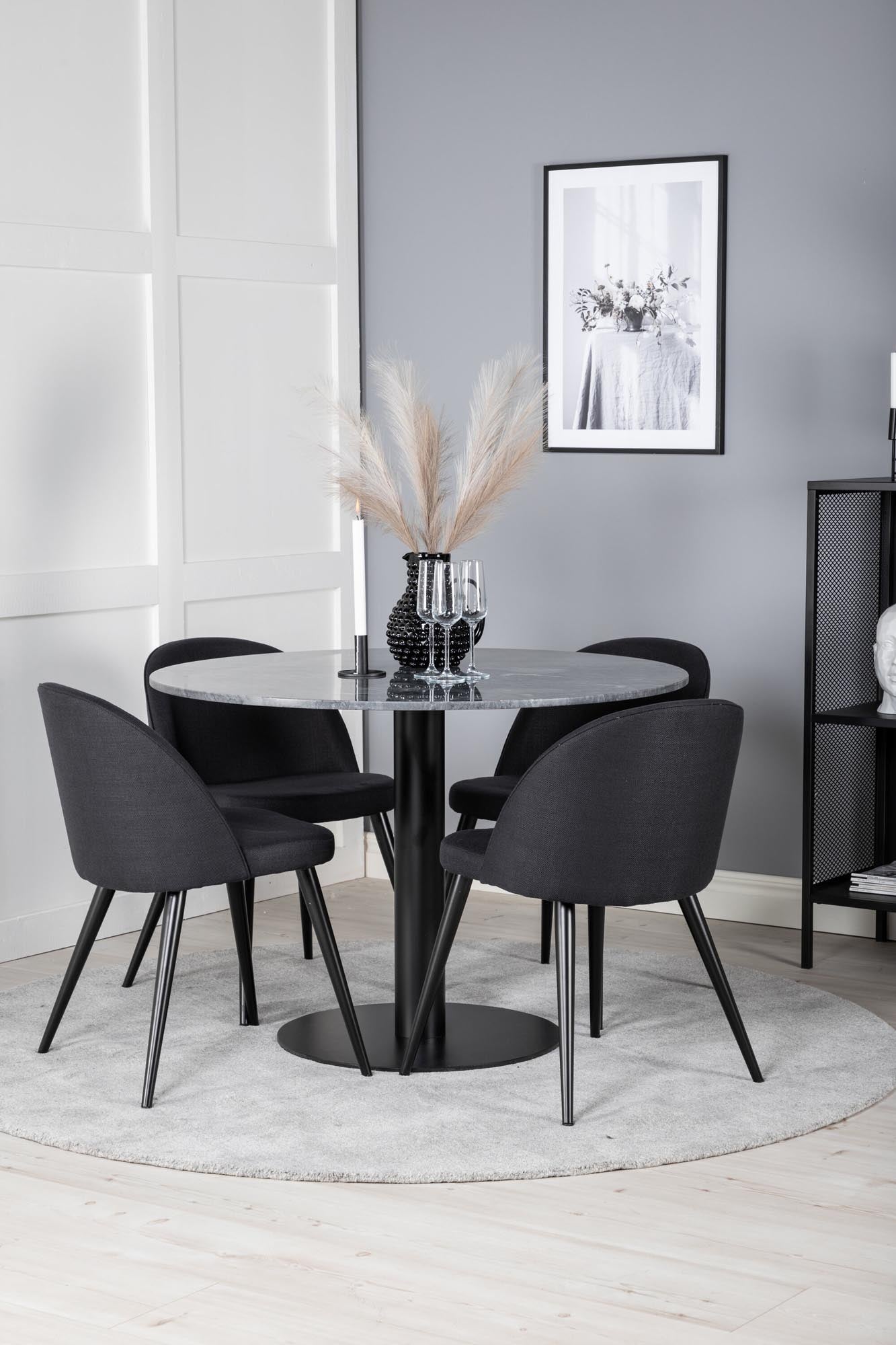 Estelle Esszimmerset + Velvet ⌀106cm/4St.