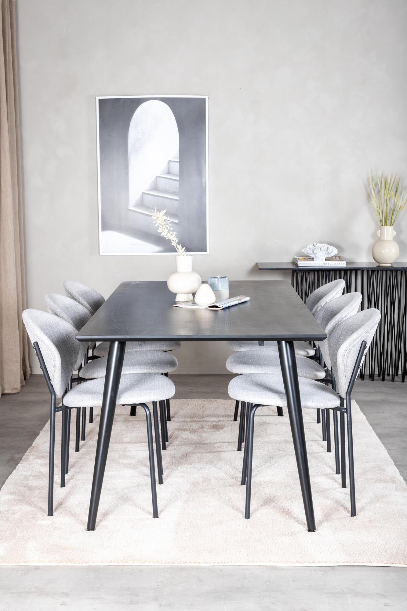 Dipp Esszimmerset + Vault 180cm/6St. in Schwarzgrau präsentiert im Onlineshop von KAQTU Design AG. Esszimmerset ist von Venture Home