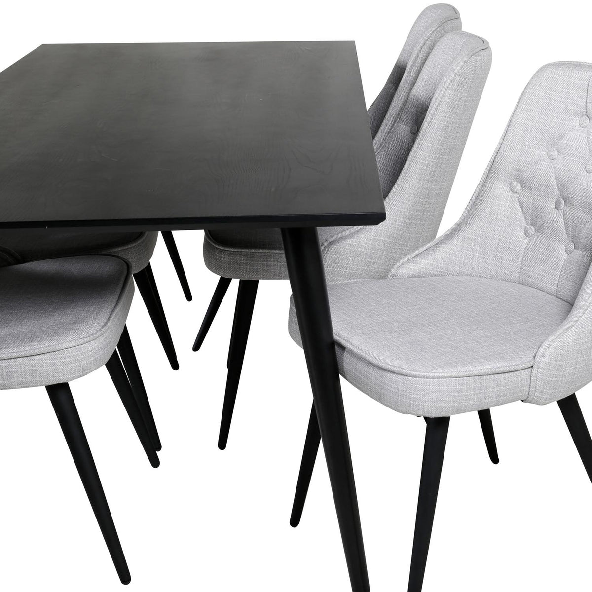 Dipp Esszimmerset + Velvet Deluxe 180cm/6St. in Schwarz / Grau präsentiert im Onlineshop von KAQTU Design AG. Esszimmerset ist von Venture Home