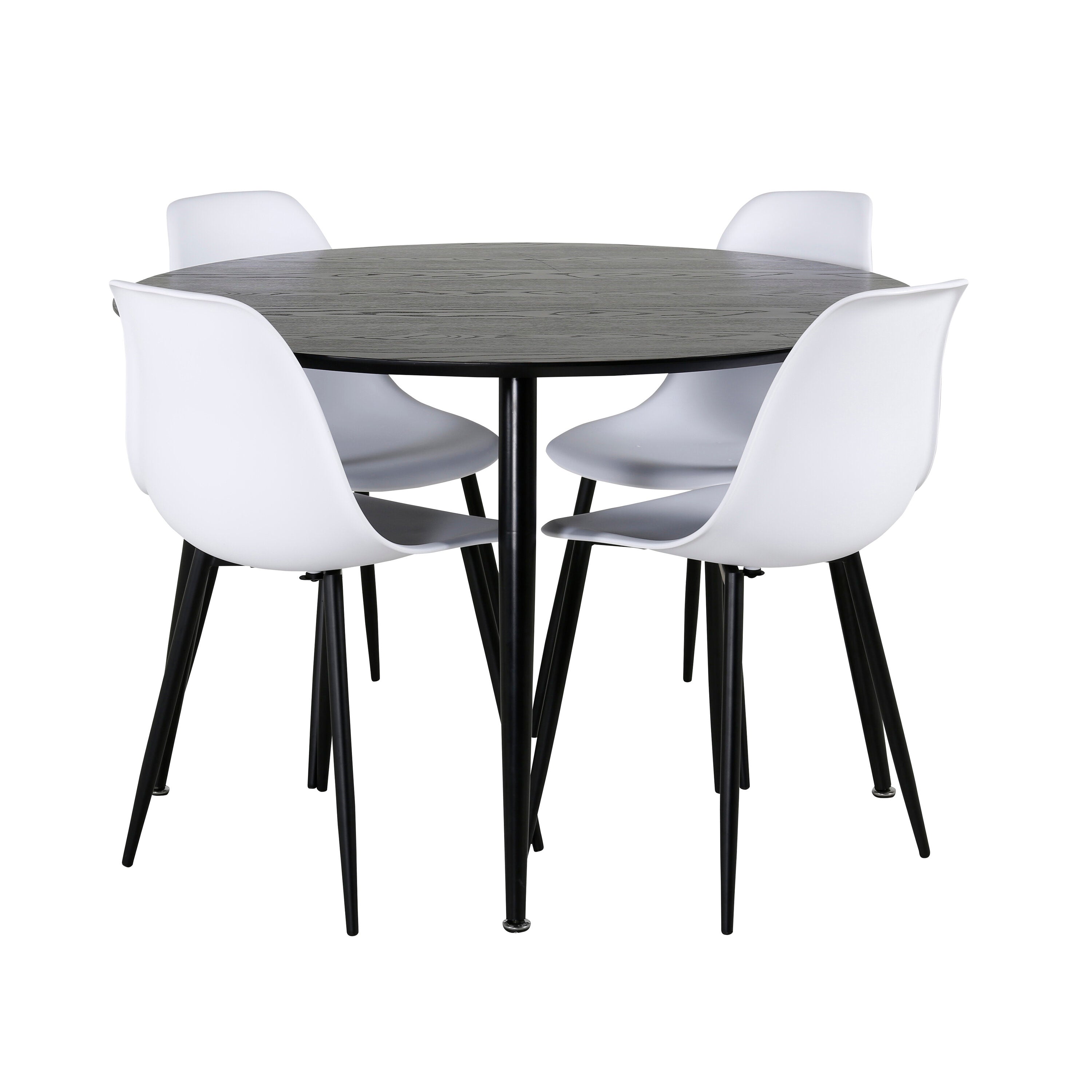 Dipp Esszimmerset + Polar Plastic ⌀115cm/4St. in Schwarz-Weiss präsentiert im Onlineshop von KAQTU Design AG. Esszimmerset ist von Venture Home