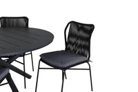 Alma & Julian Runder Esstisch ⌀120 Schwarz + Esszimmerstuhl 4er-Set Schwarz