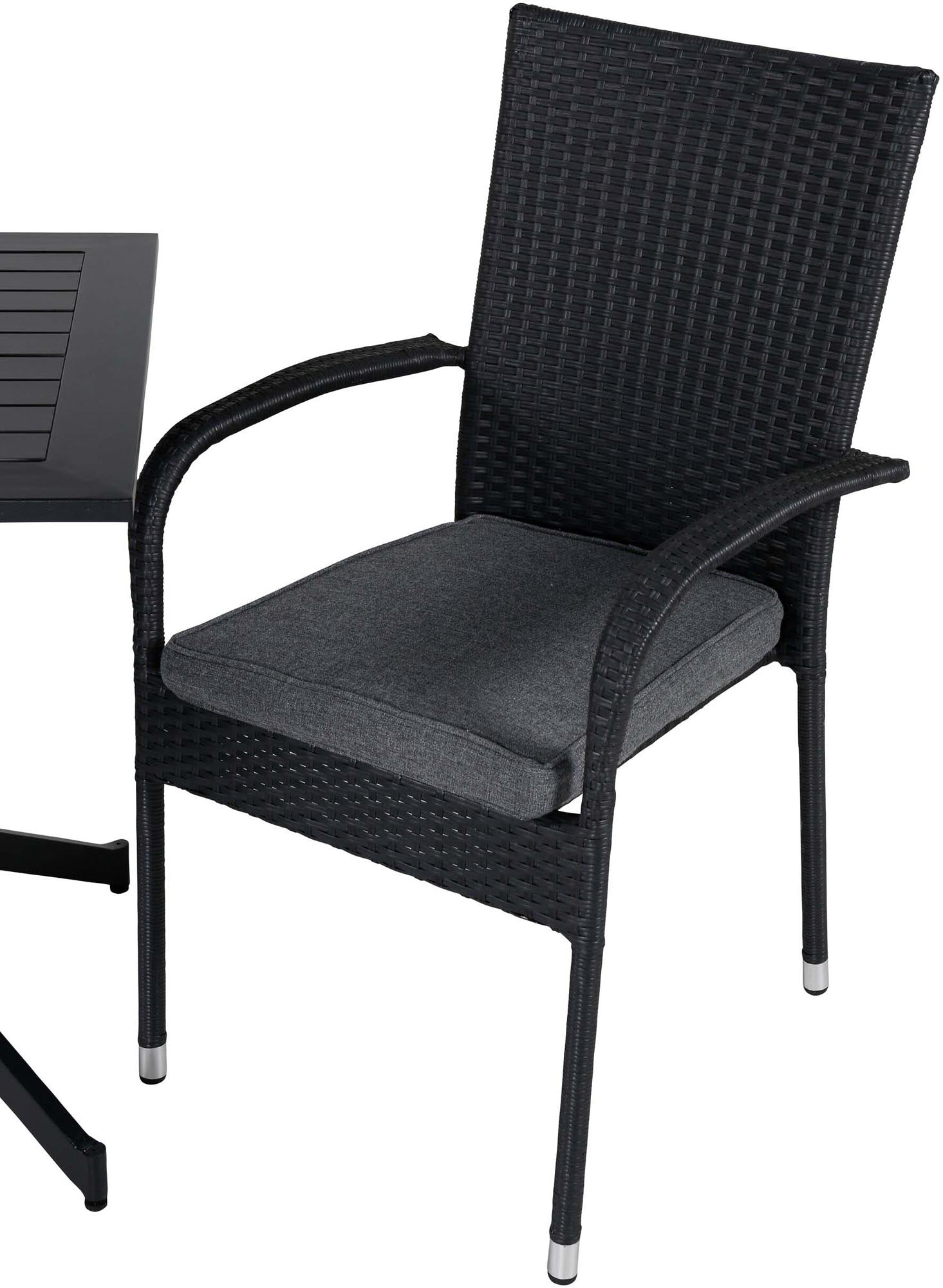 Way Outdoor-Tischset + Anna 70cm/2St. in Schwarz präsentiert im Onlineshop von KAQTU Design AG. Gartentischset ist von Venture Home